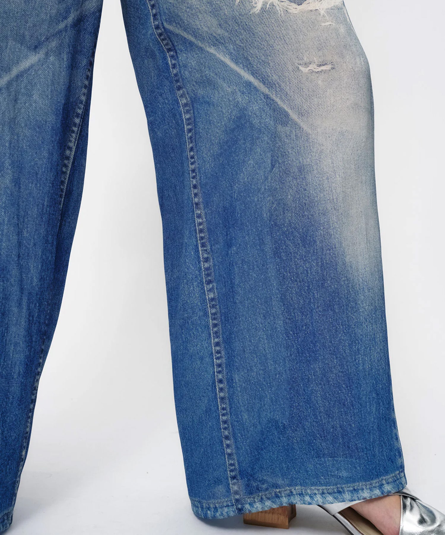 DENIM PRINT SHEER PANTS THINGS THAT MATTER