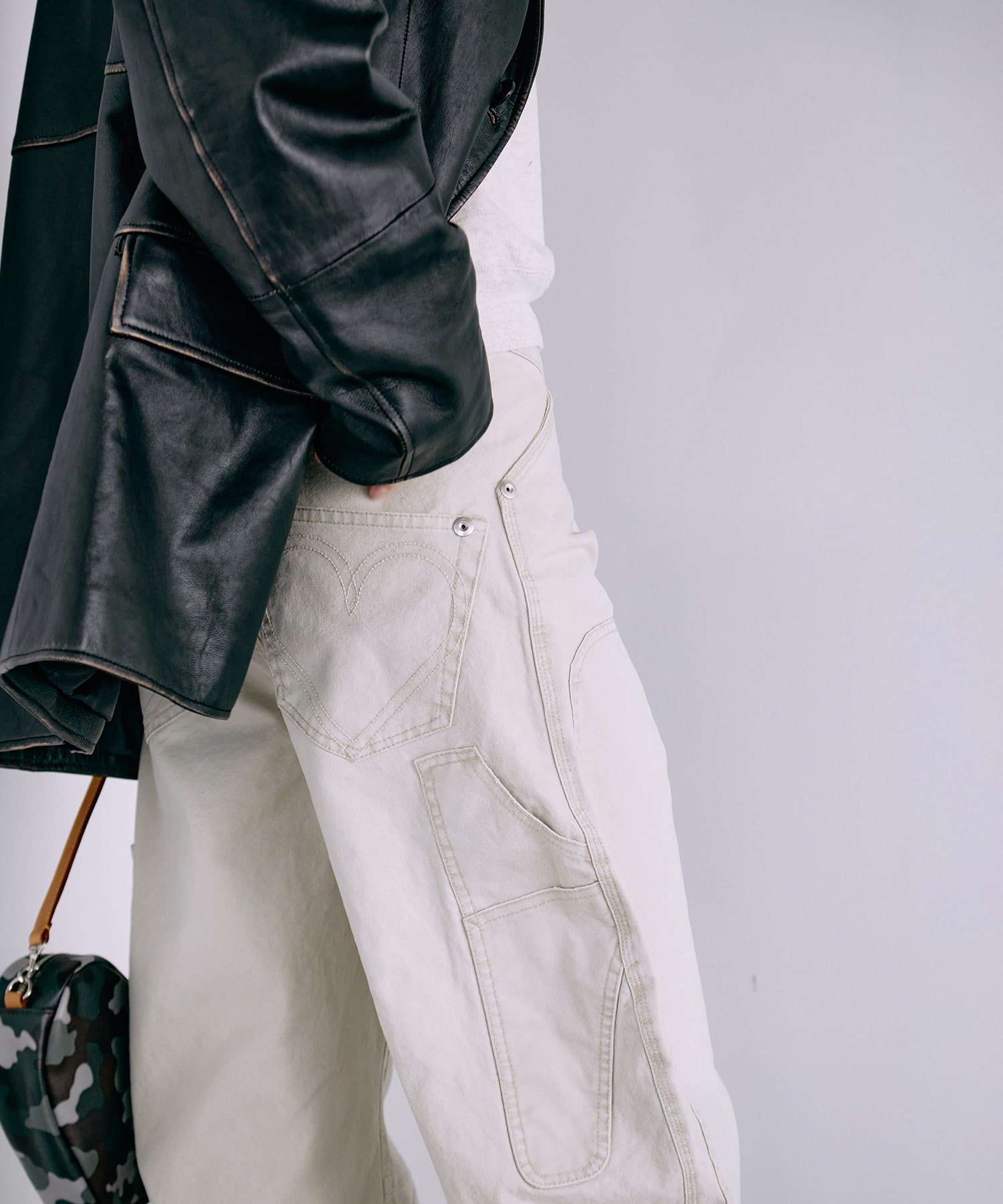 BASICKS×DUCK DOUBLE KNEE CURVED LEG PANTS BASICKS