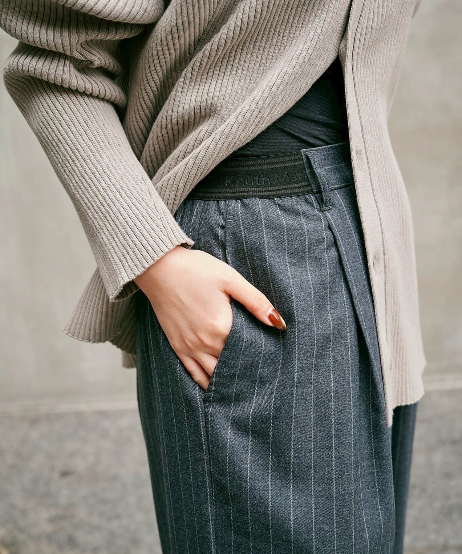 EX.stripe design trousers Knuth Marf