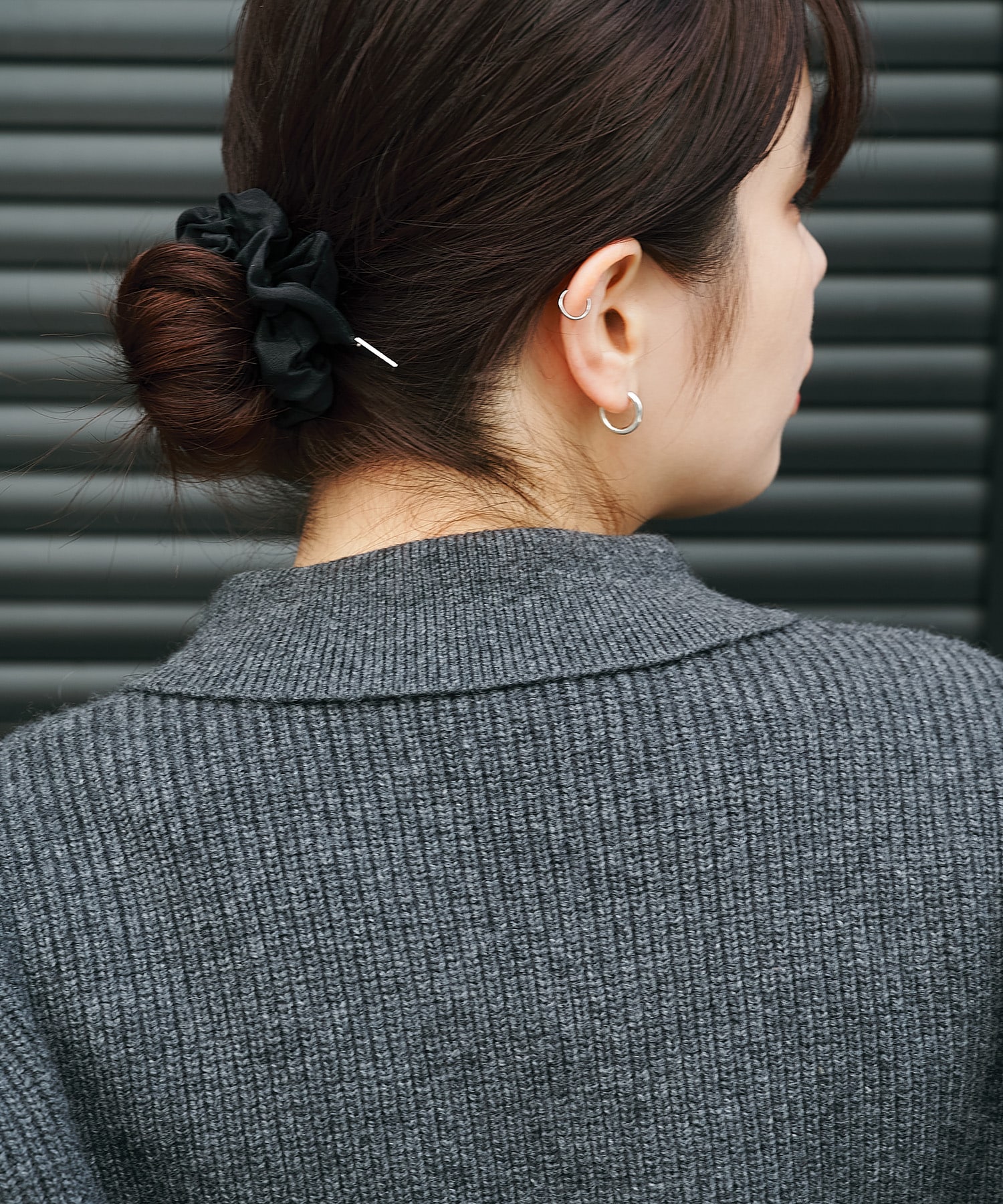 EX.cashmere slit neck loose short knit Knuth Marf