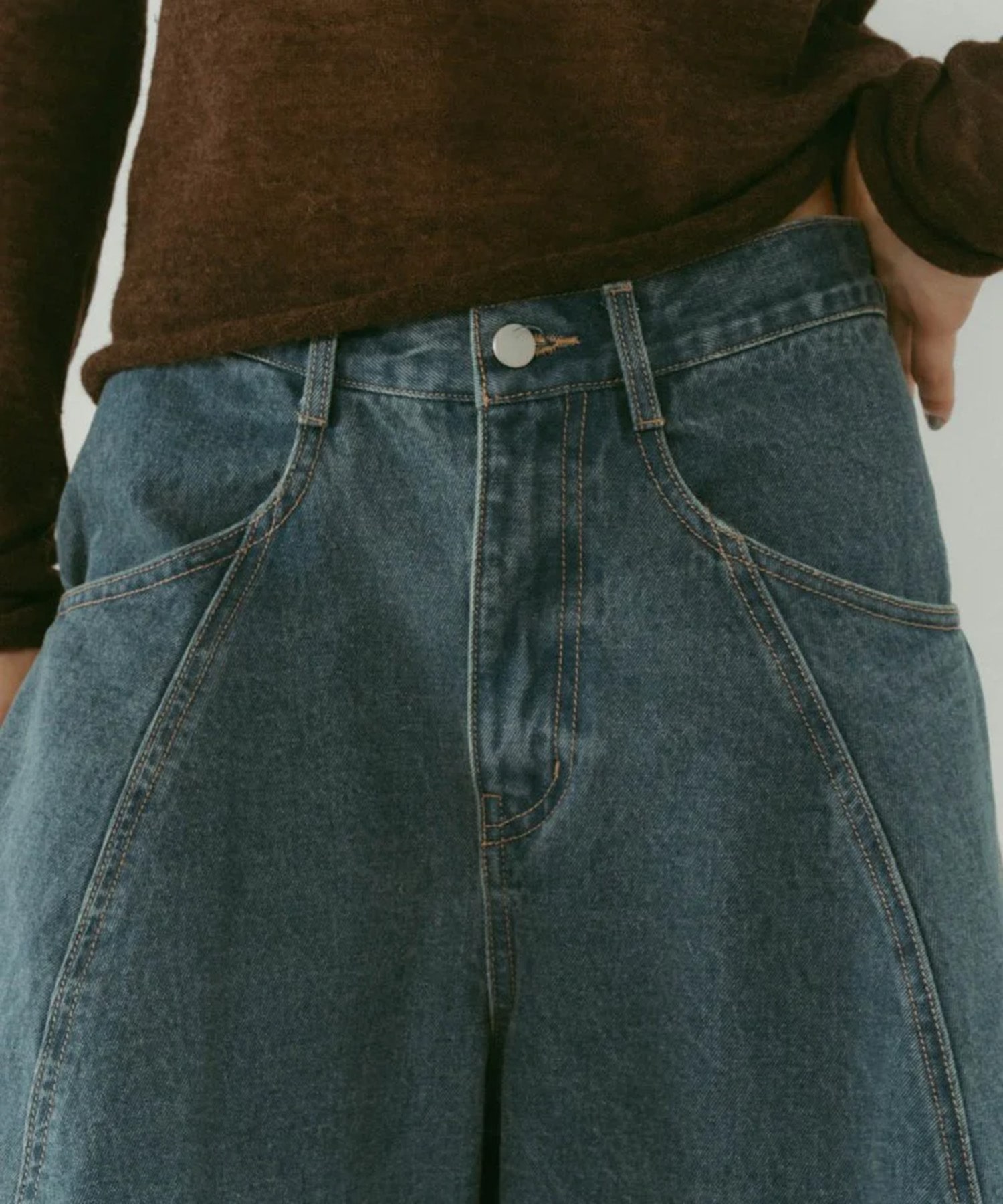 tuck design denim pants Knuth Marf