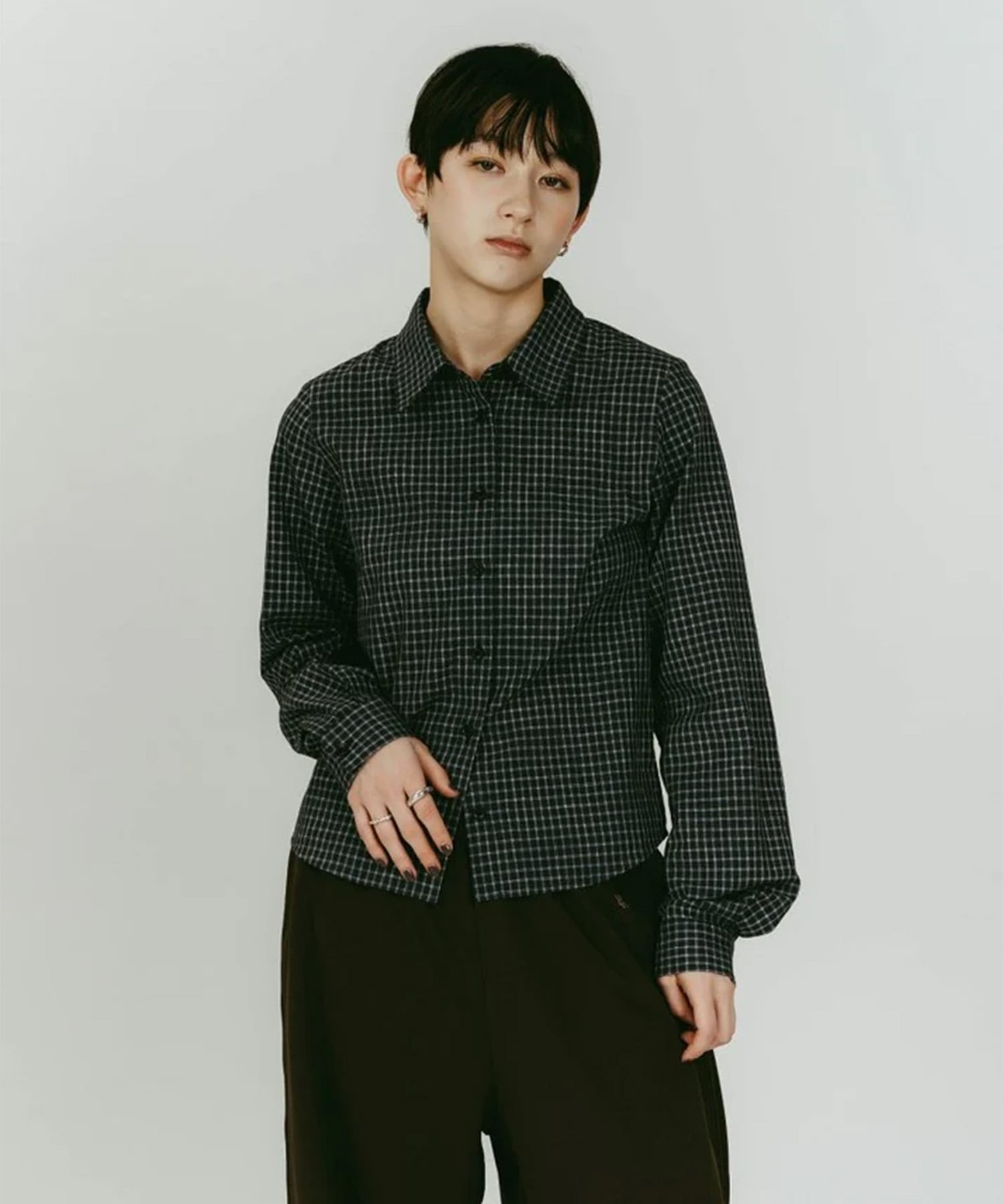 2-piece layered compact shirt/bluecharcoal Knuth Marf