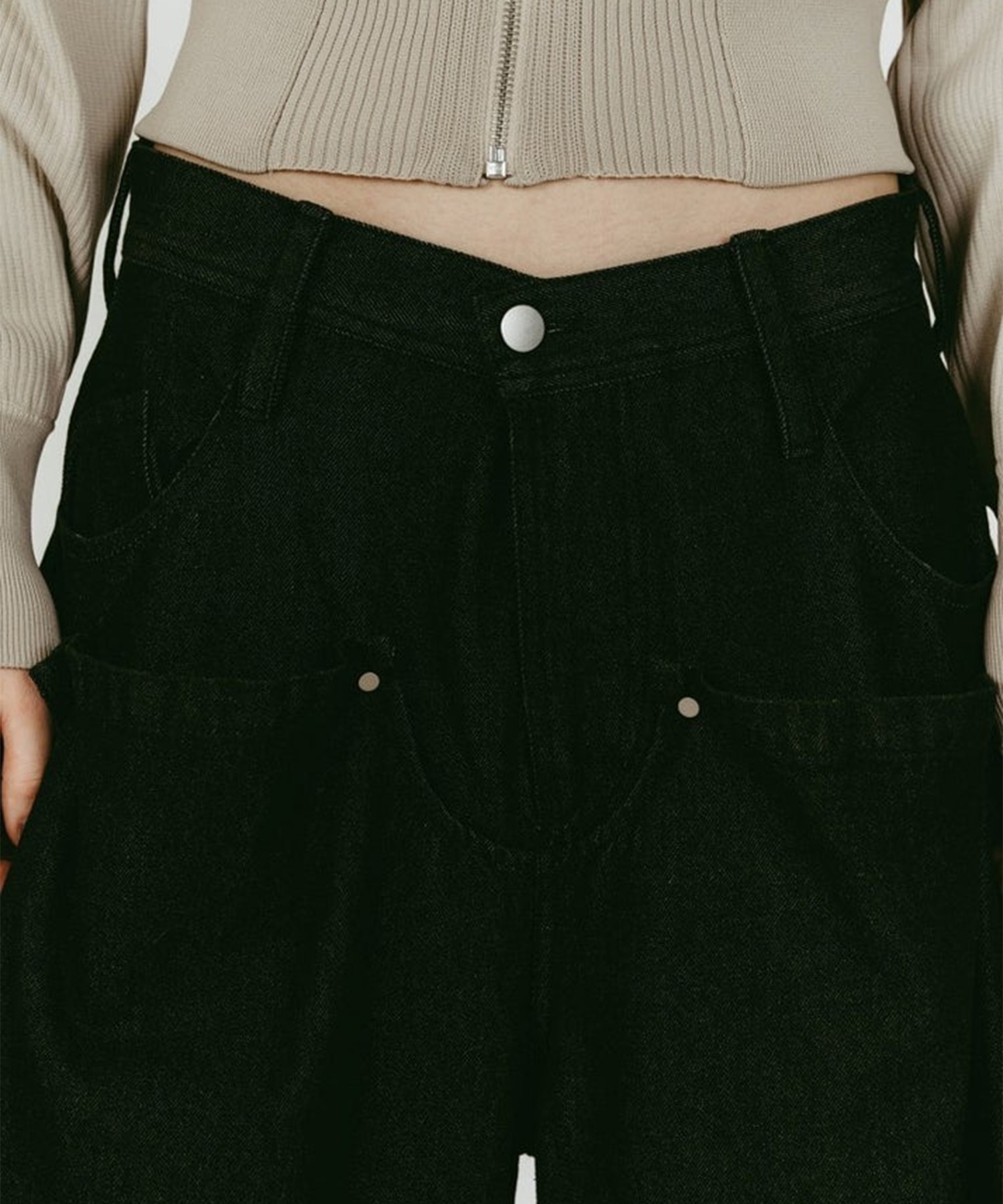 cling drape denim pants(unisex) Knuth Marf