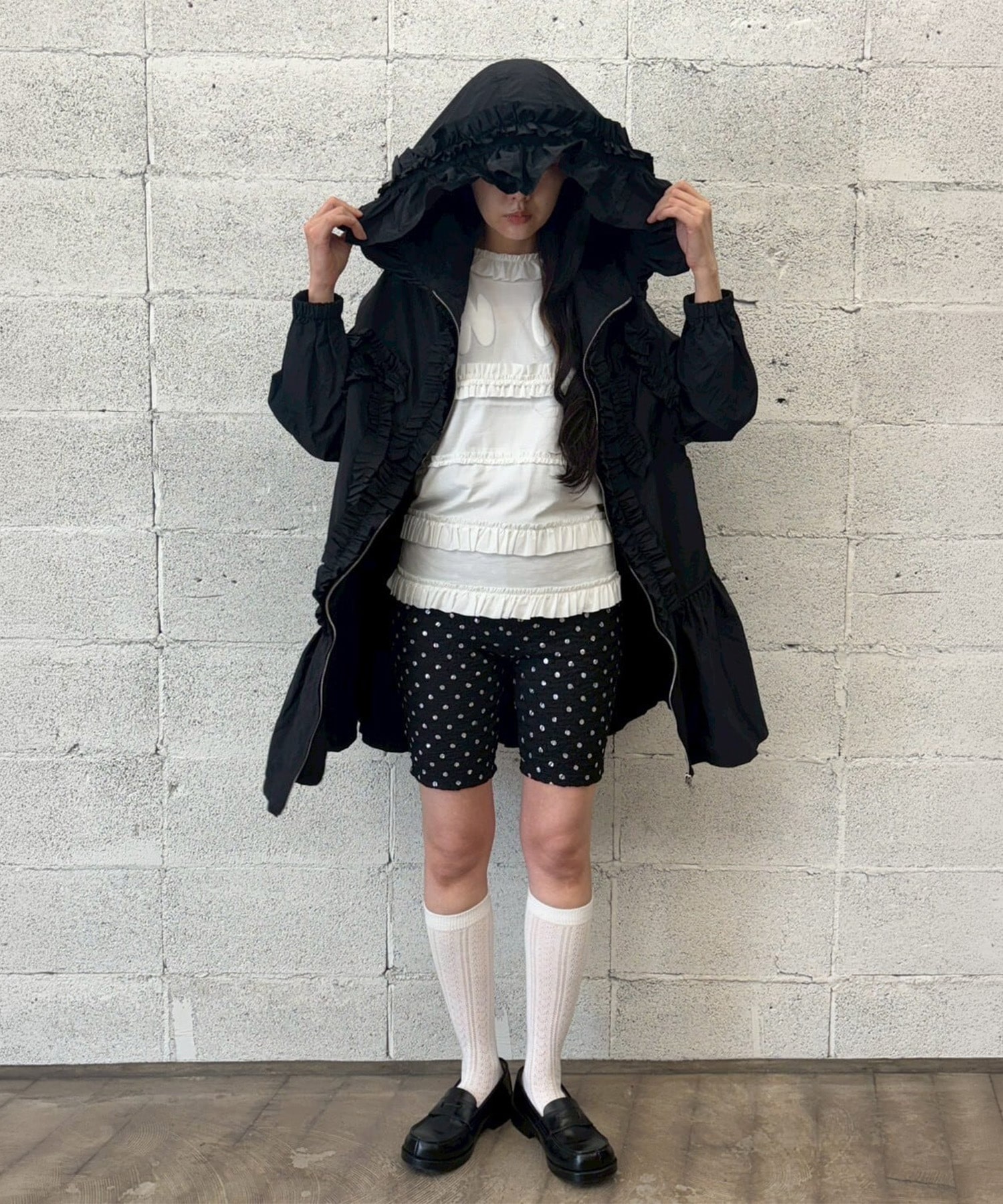 Polka dot print cycling shorts naokitomizuka