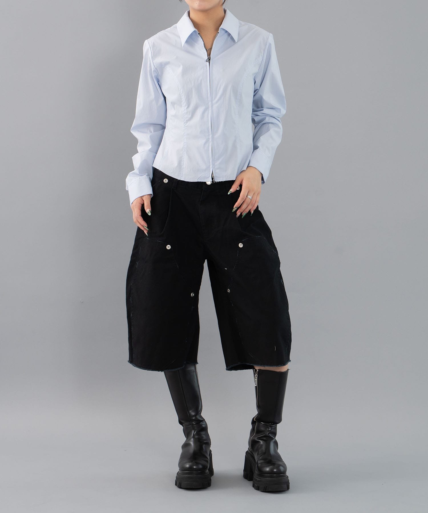 fitted zip up shirt CONZ
