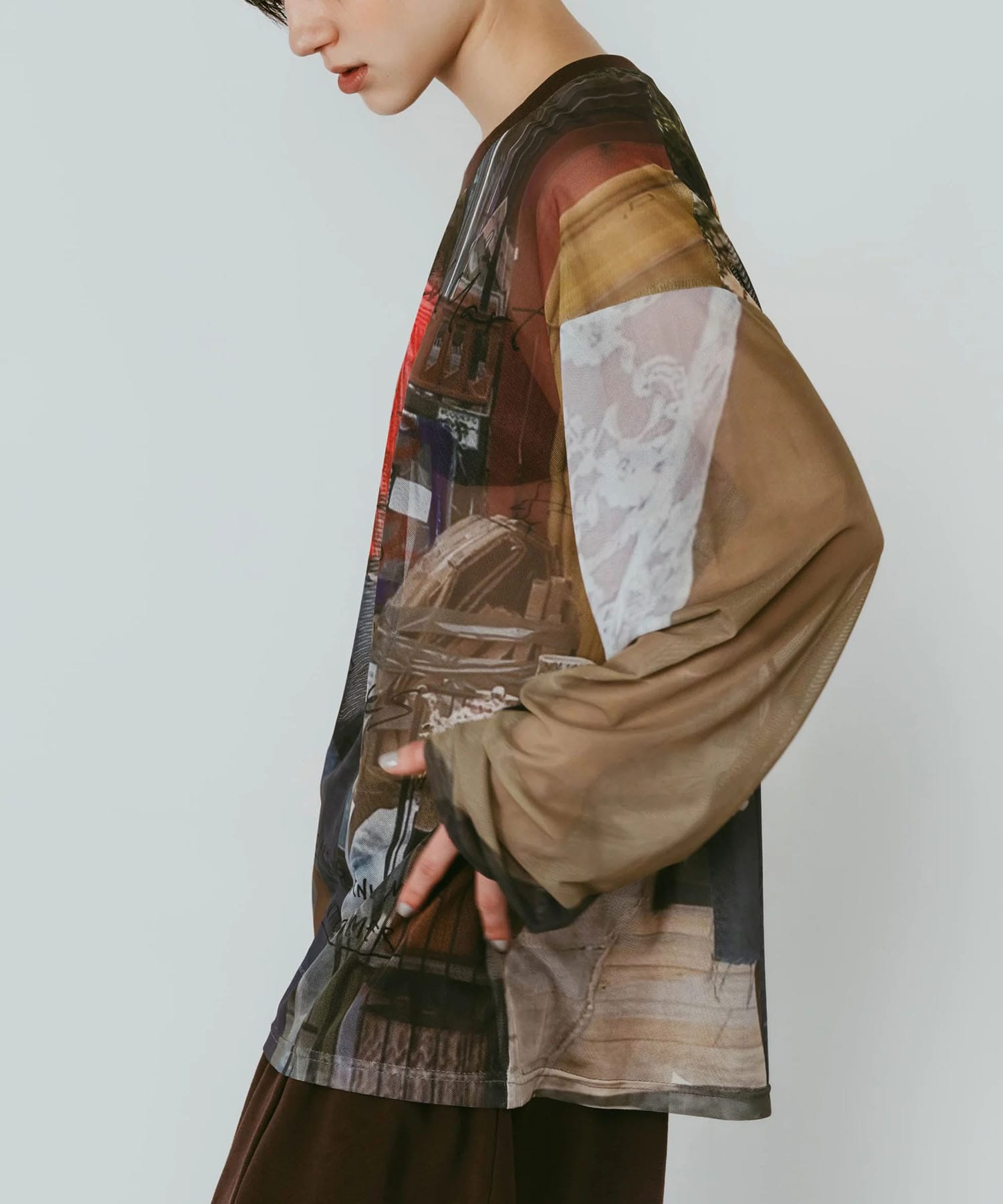 oji sheer long-sleeve tee(unisex) Knuth Marf