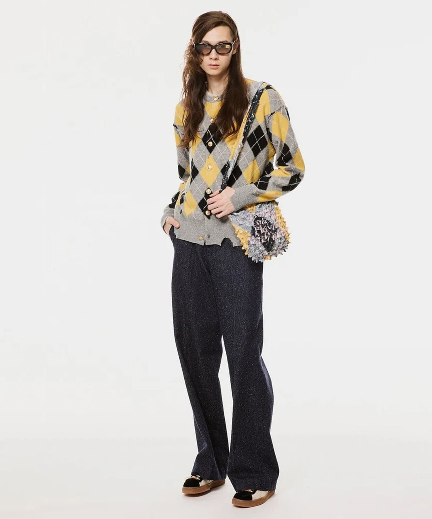 DIAMOND SCRAPED CARDIGAN MASU