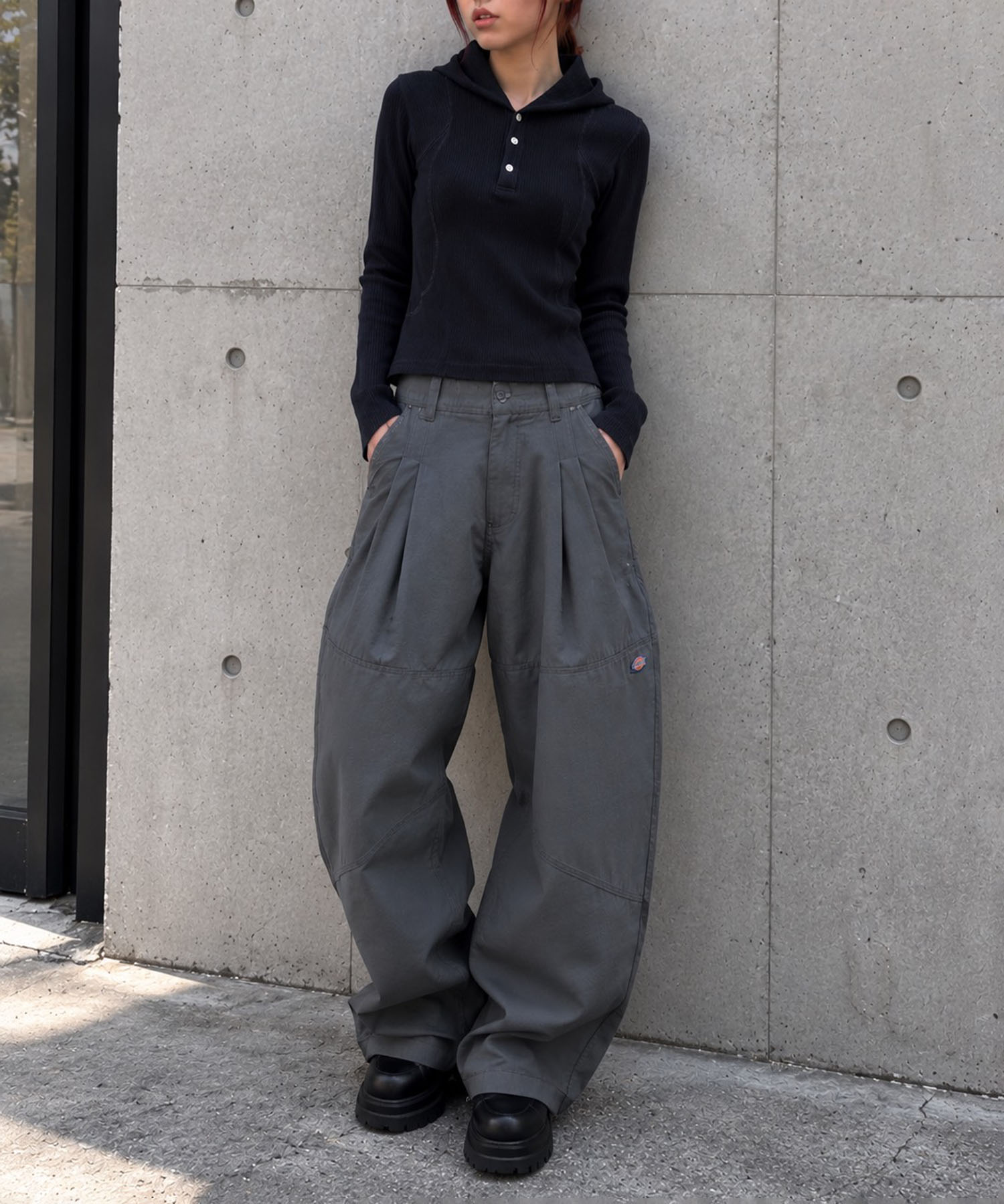 Dickies×NVRFRGT DOUBLE KNEE CURVED LEG UTILITY WORK PANTS NVRFRGT