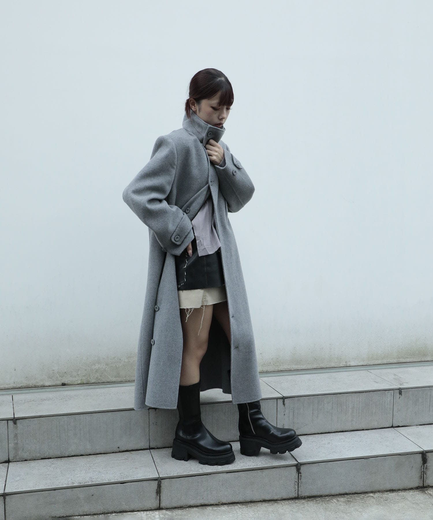 wool cashmere river coat mukcyen