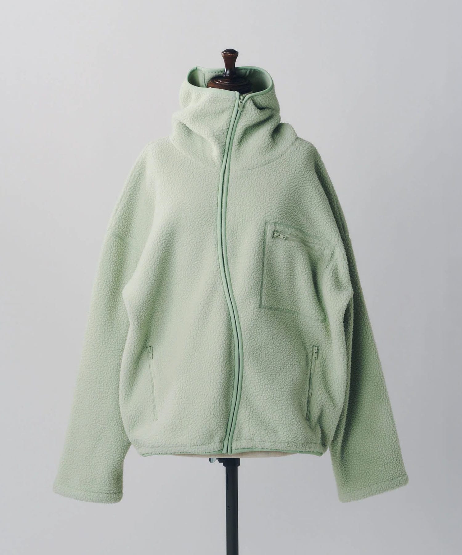 curved zip boa hoodie(unisex) Knuth Marf