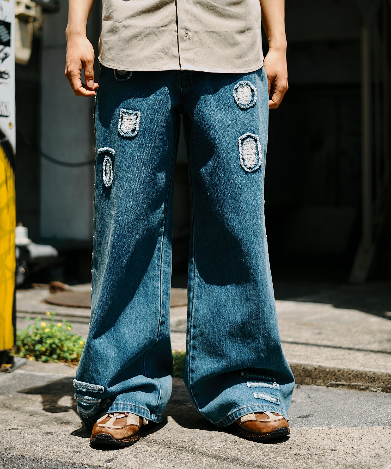 PATCHED DENIM PANTS AFB
