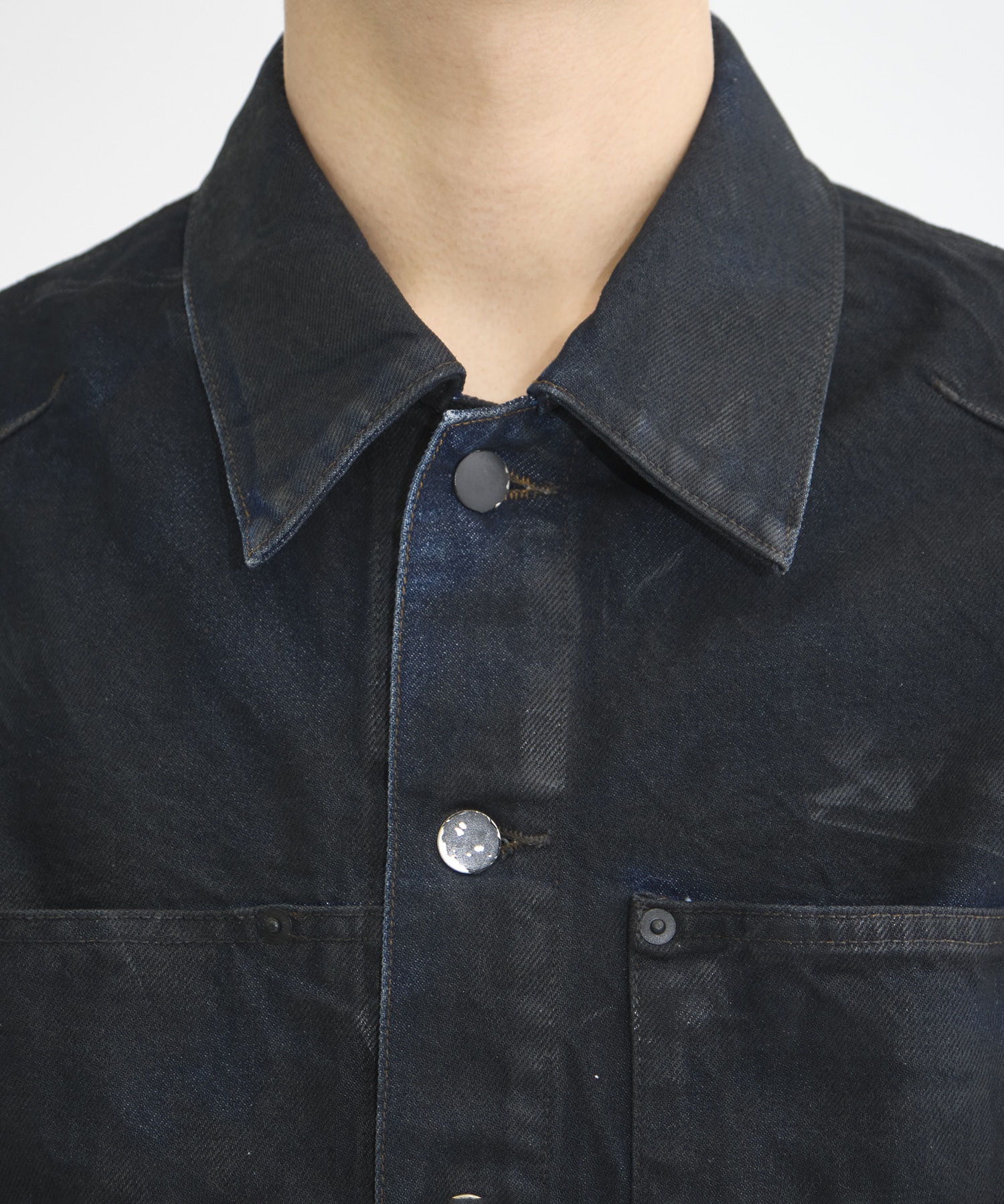 別注 COATING 3D TRUCKER JACKET NVRFRGT