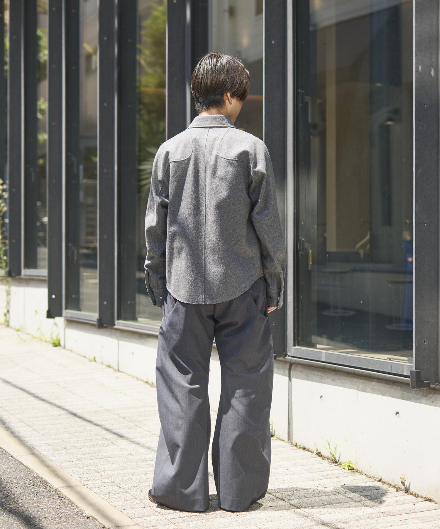 WOOL FLY FRONT LONG SLEEVE SHIRT NVRFRGT