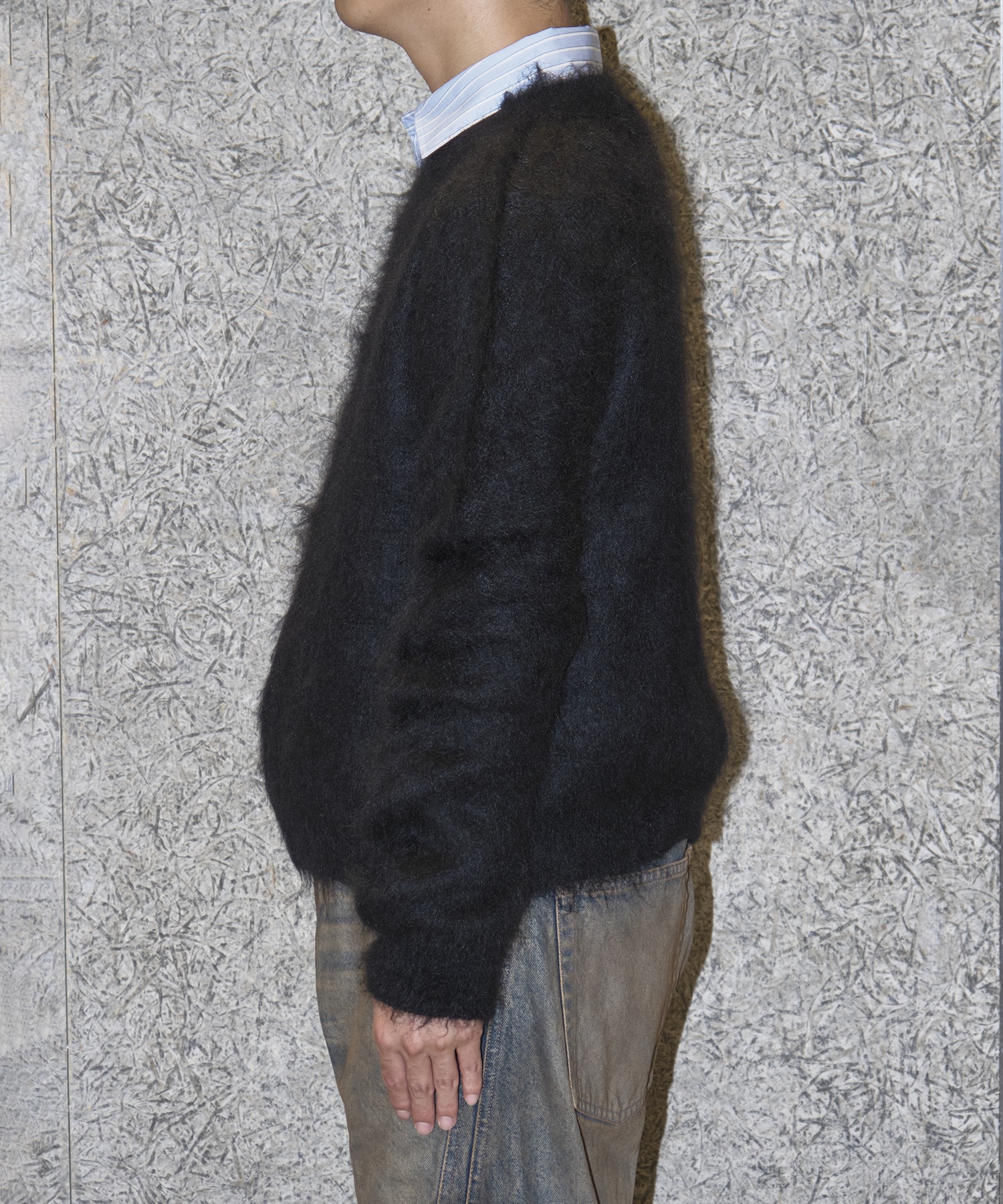 BRUSHED MOHAIR V-NECK SWEATER NVRFRGT