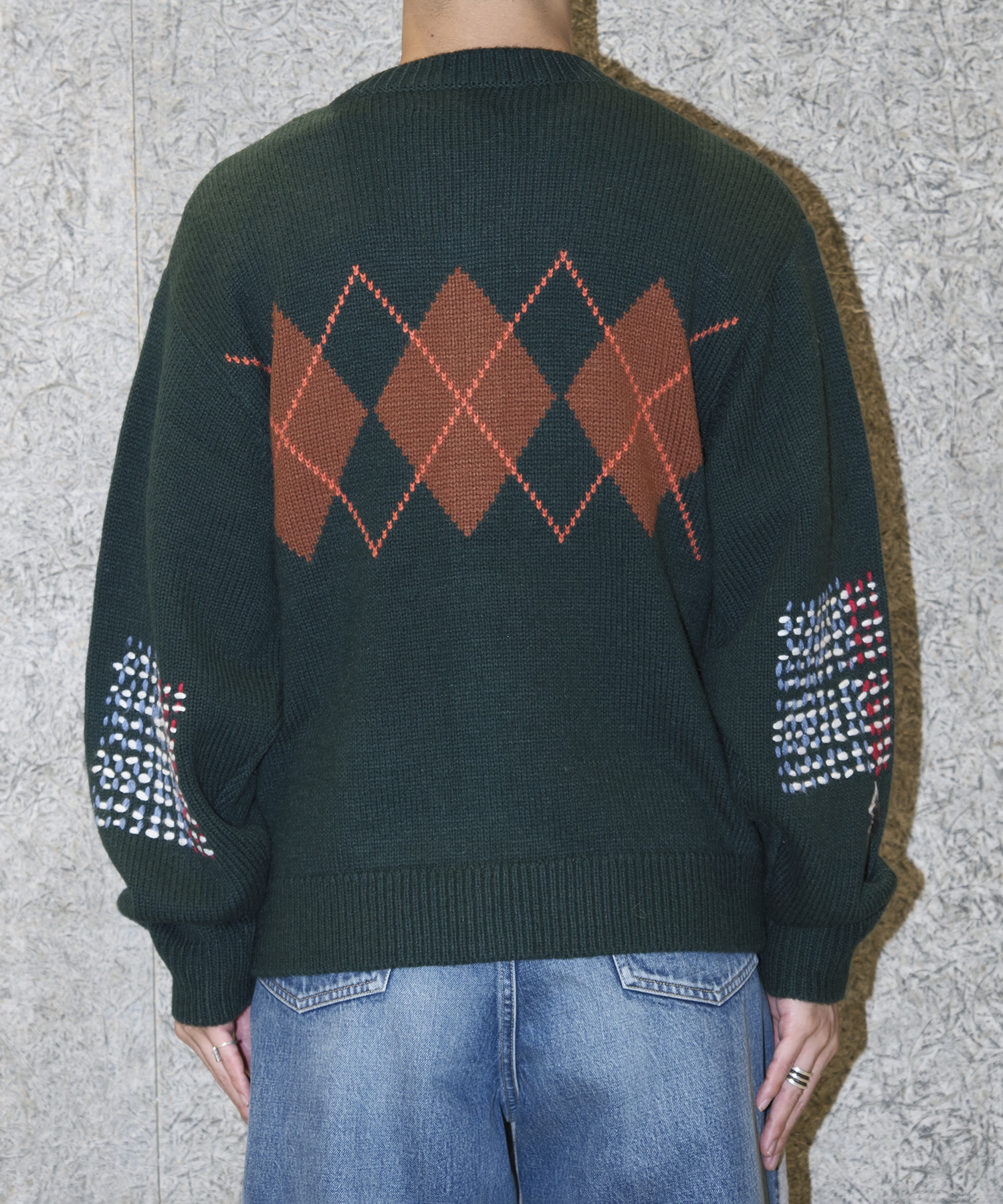 ARGYLE CARDIGAN RICE NINE TEN