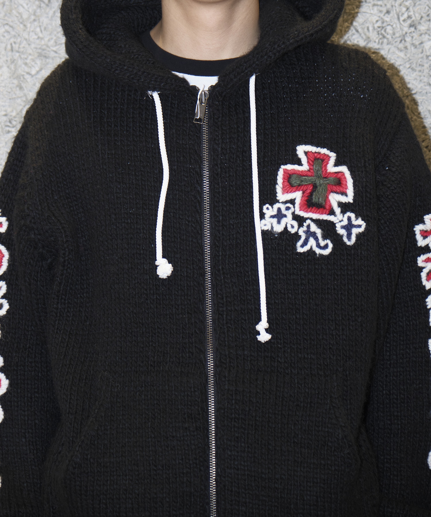 HAND KINITTED SK8 ZIP HOODIE RICE NINE TEN