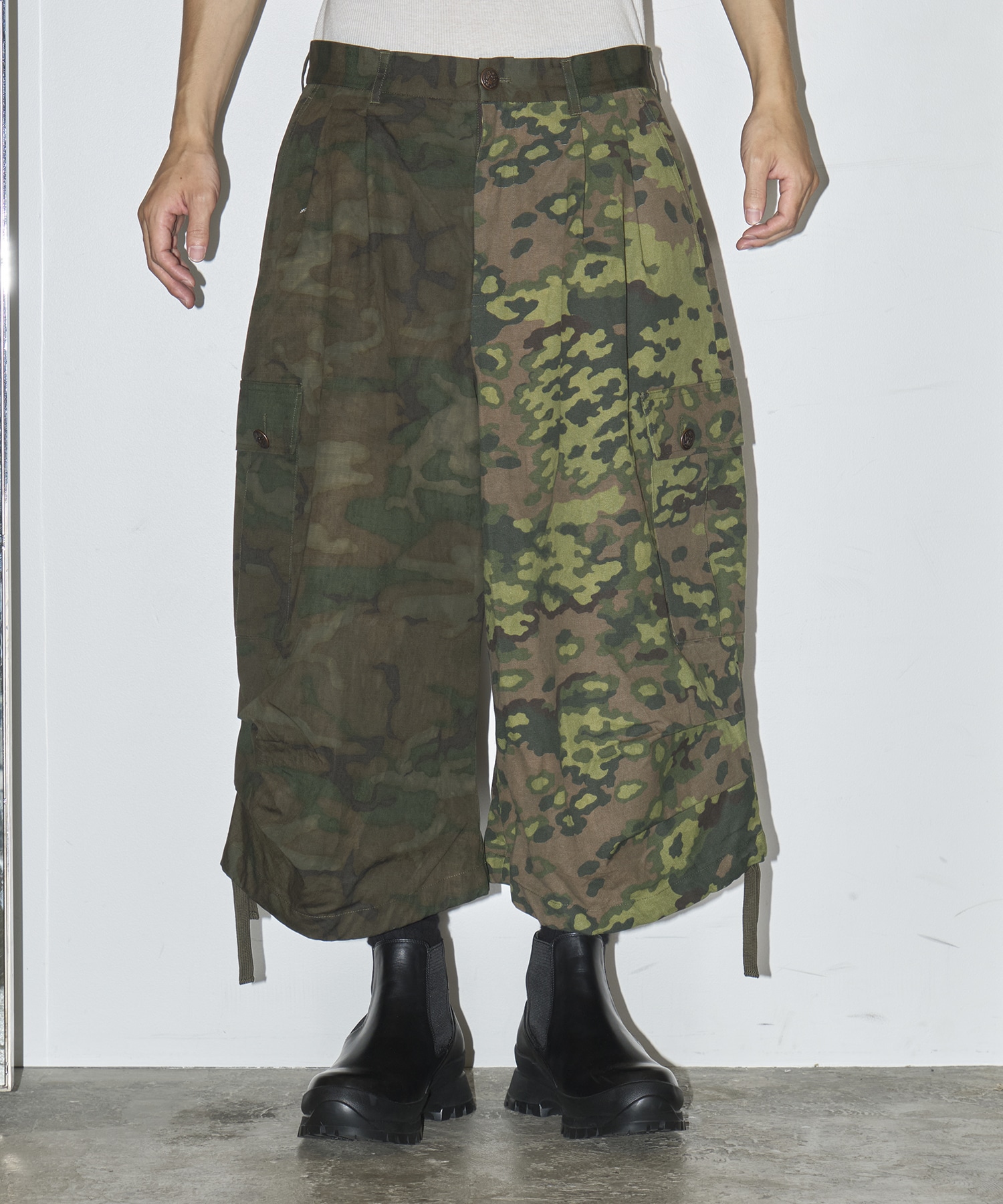 les six タキシードカーゴパンツ LES SIX 【値下げ】LES enforced pants ワイドデニムパンツ tre