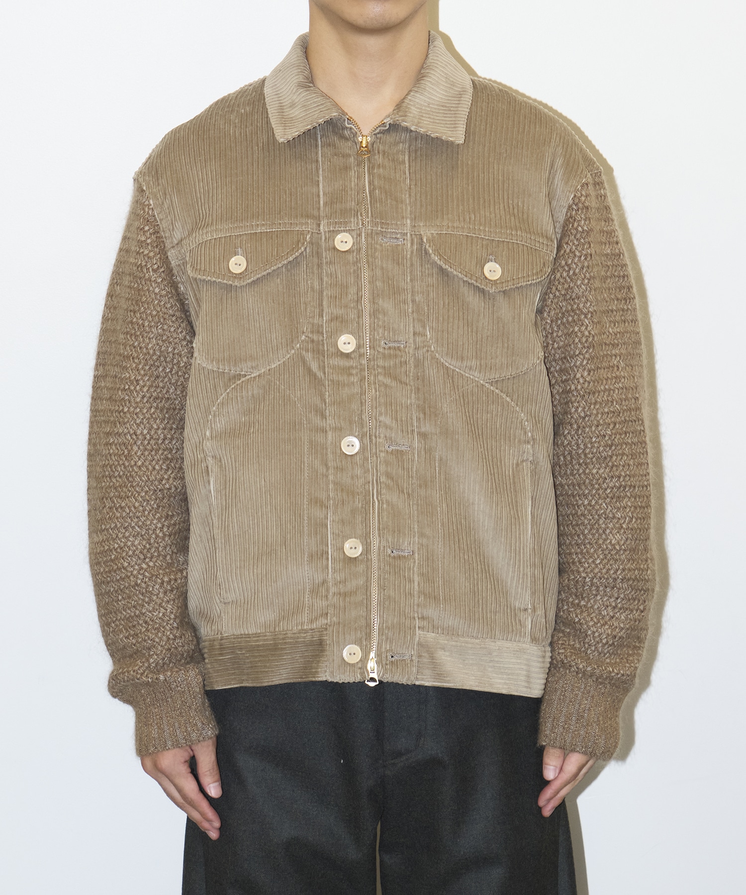 KNIT DOCKING WORK BLOUSON STEAF