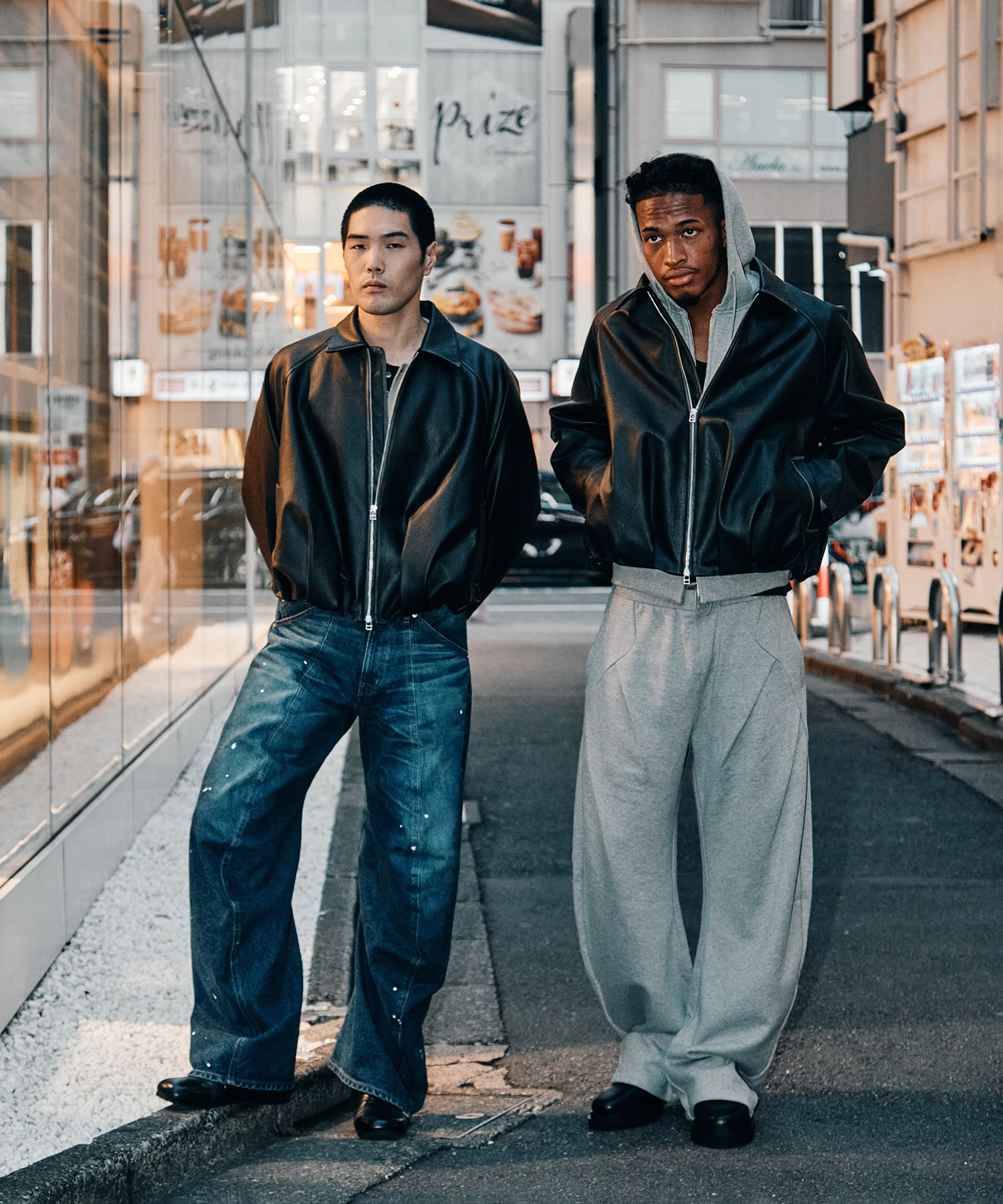 BALOON ZIP UP JACKET FAUX LEATHER CONZ