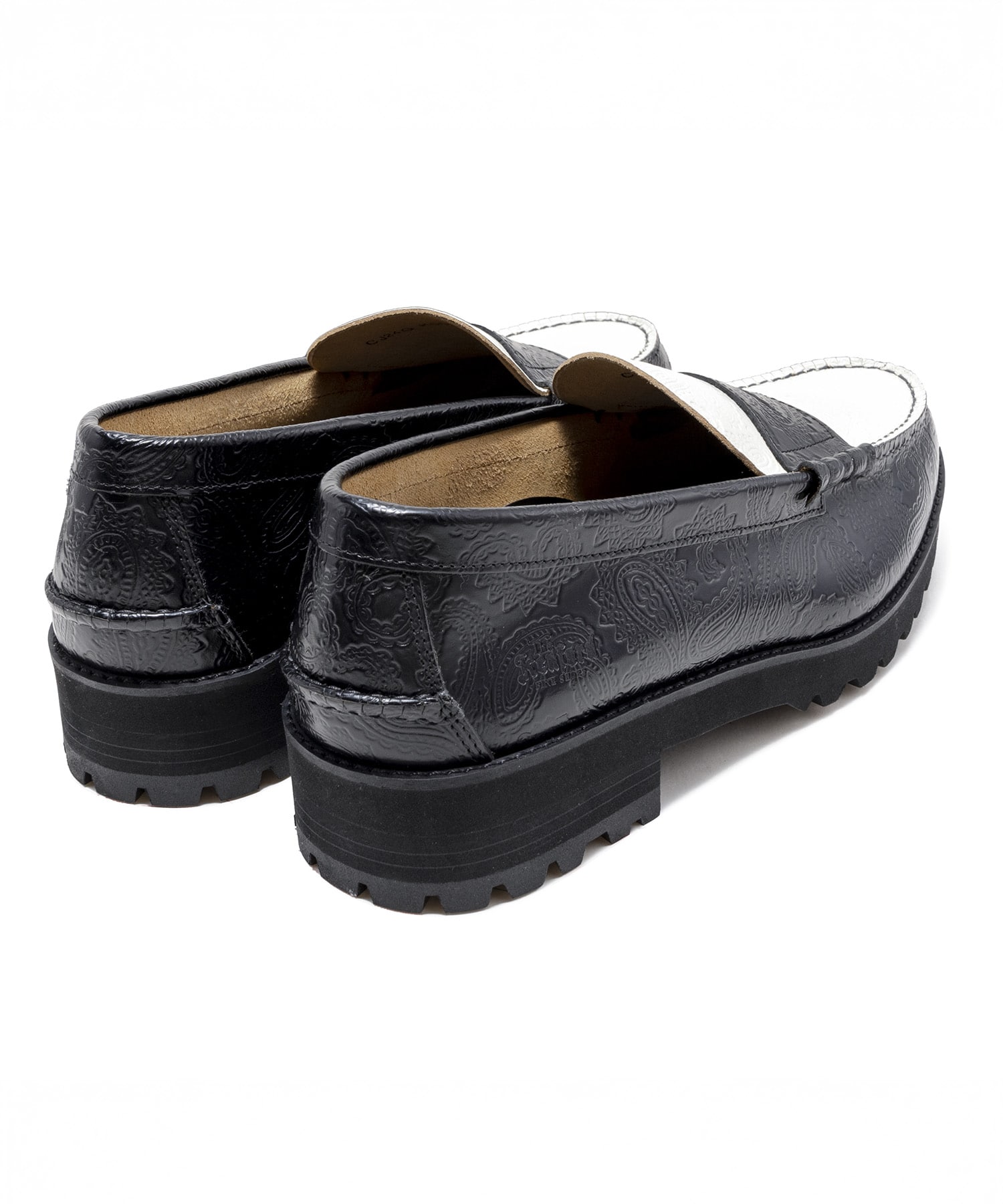 TANK SOLE LOAFERS BLK WHT PAISLEY The Kenford FINESHOES