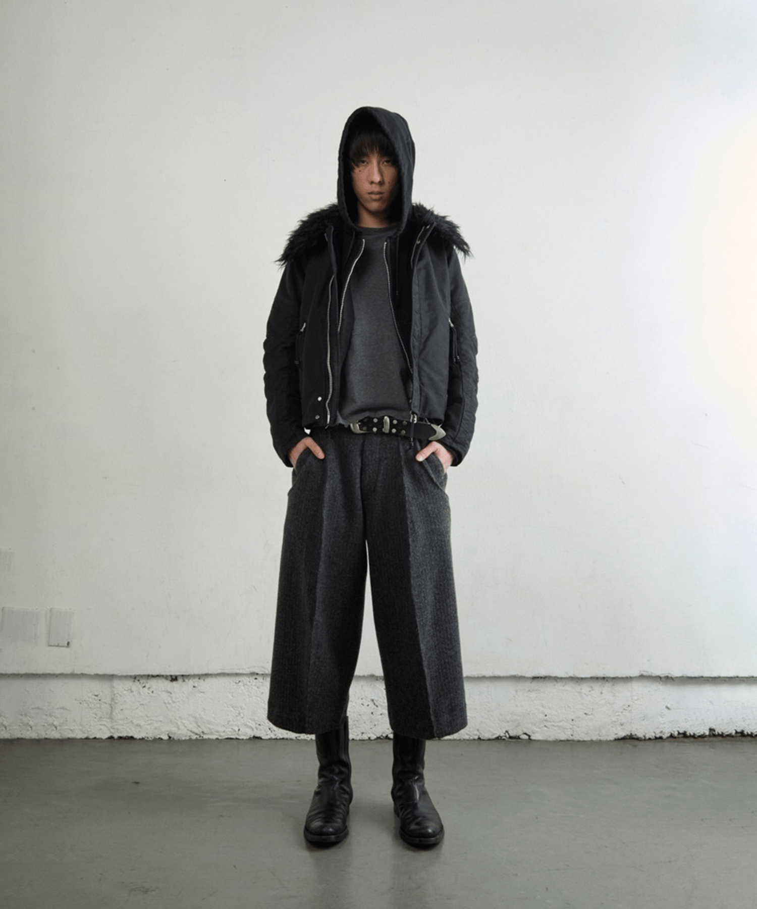 PADDED SHEARING COLLAR BIKER JACKET NVRFRGT