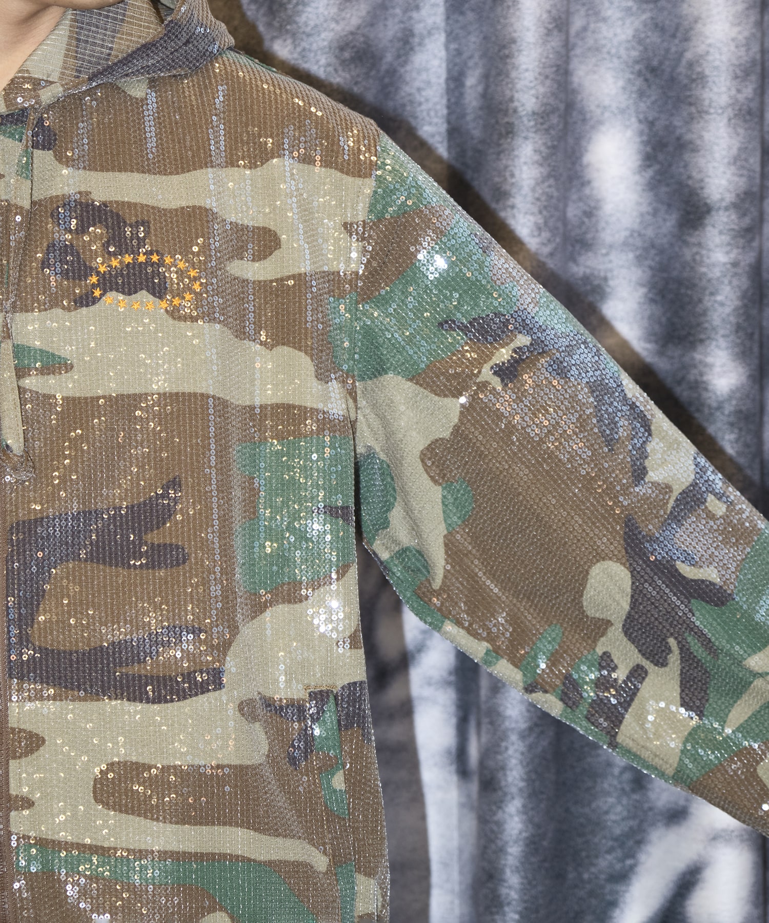 HOODED SPANGLE JACKET WOODLAND CAMO AFB