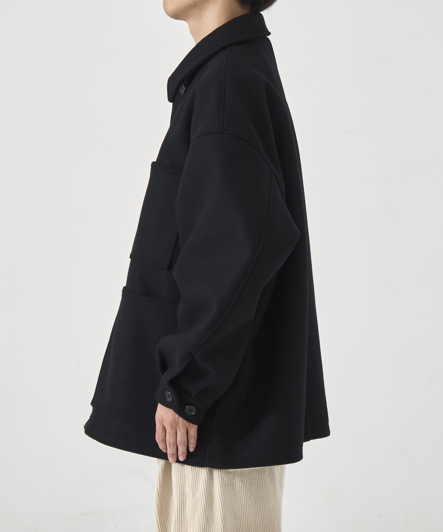 Wool Melton Coverall(S BLACK): COOTIE PRODUCTIONS: MENS｜CONZ