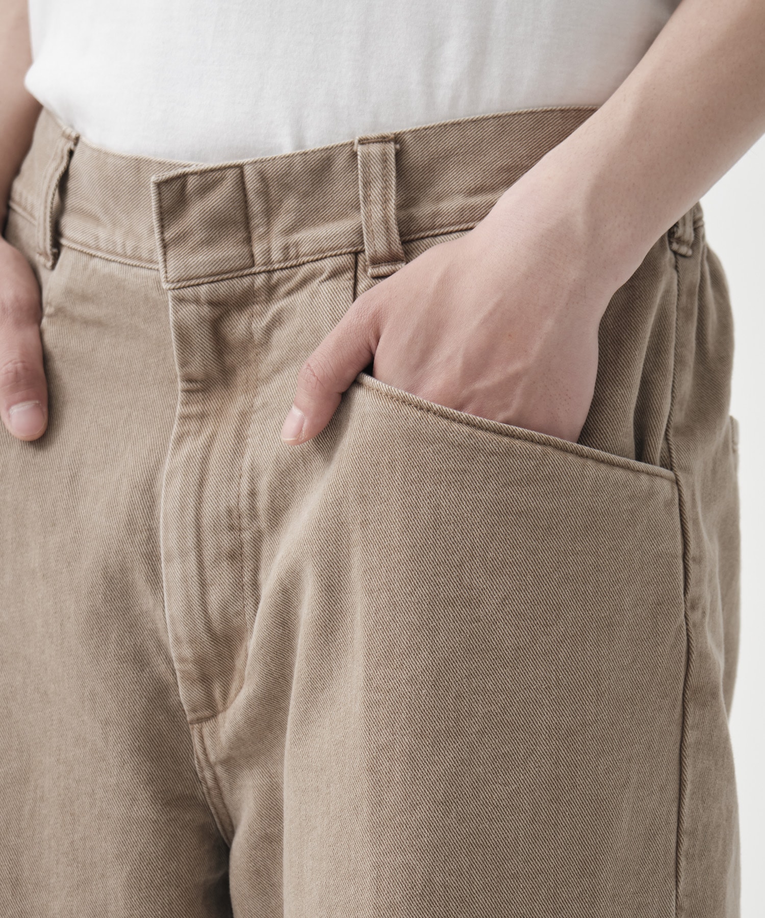 Color Denim Square Leg Easy Trousers 