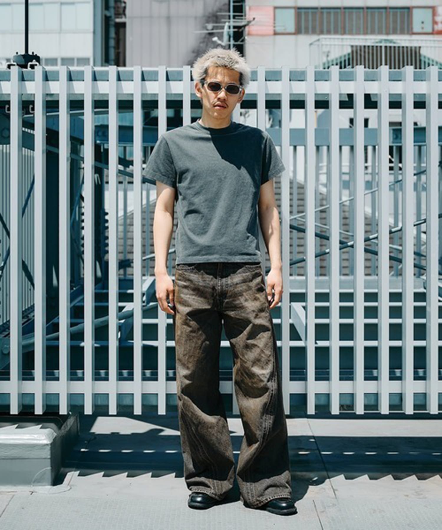 3D TWISTED WIDE LEG JEANS 