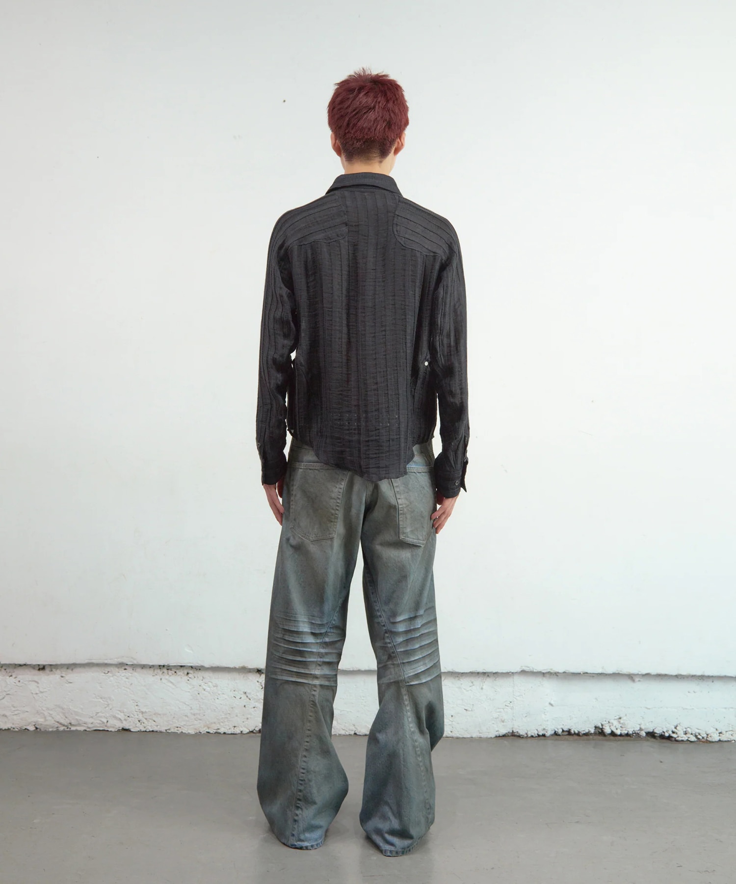 3D TWISTED WIDE LEG JEANS NVRFRGT