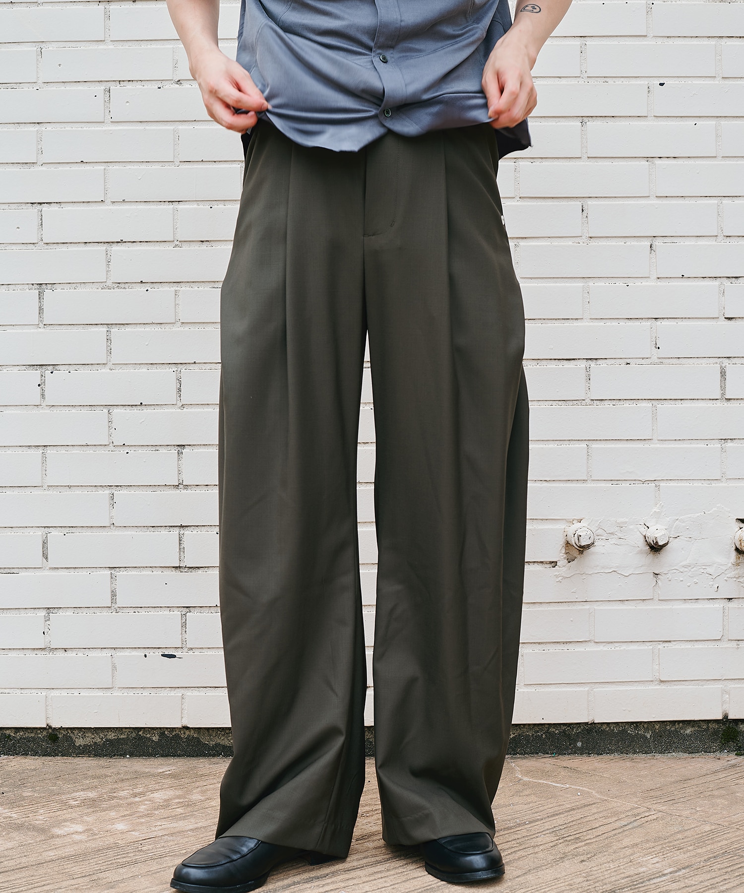 summer carve leg trousers super 110 CONZ