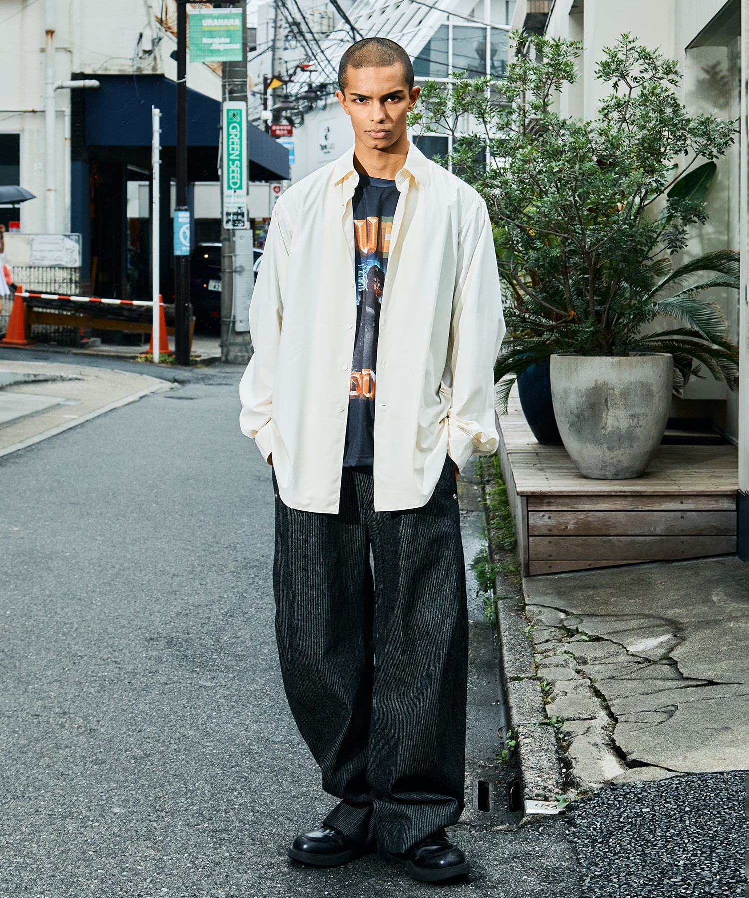 curve leg trousers pique denim 2.0 CONZ