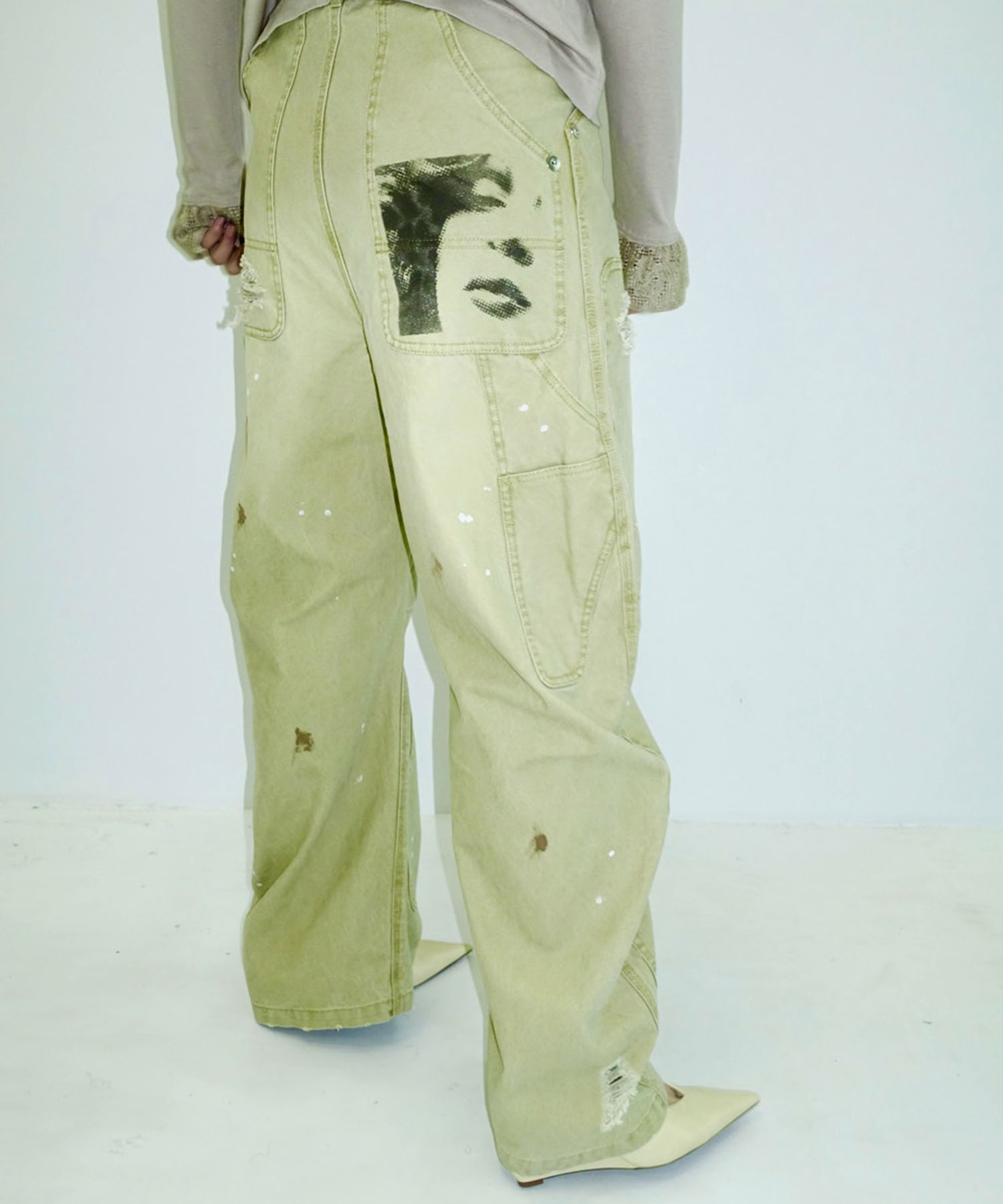 KOWGA×duck double knee curved pants CONZ