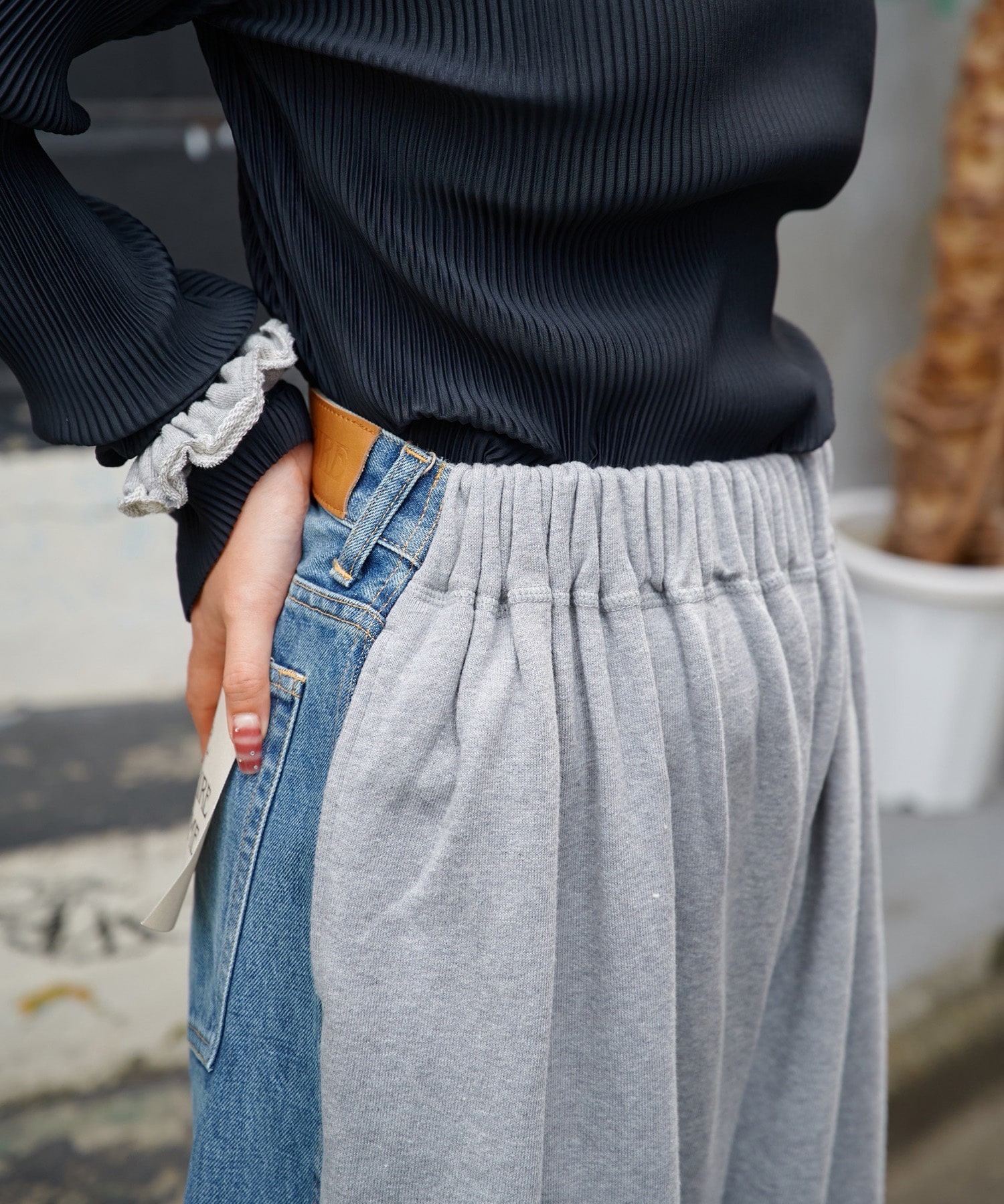 Hybride Sweat Denim Pants INSCRIRE
