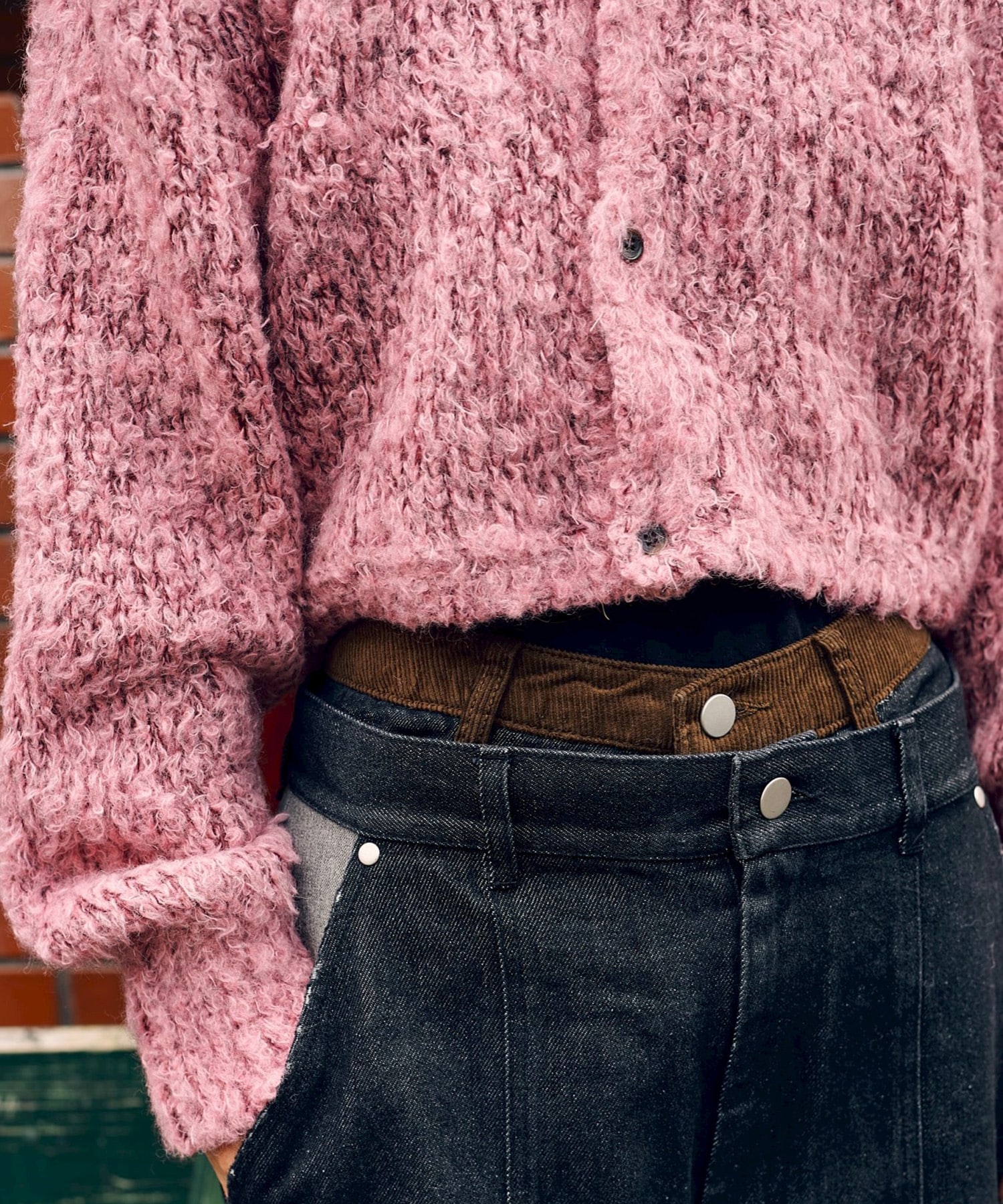 MIX FUR MOLE KNIT SKIPPER CARDIGAN ANTHEM A