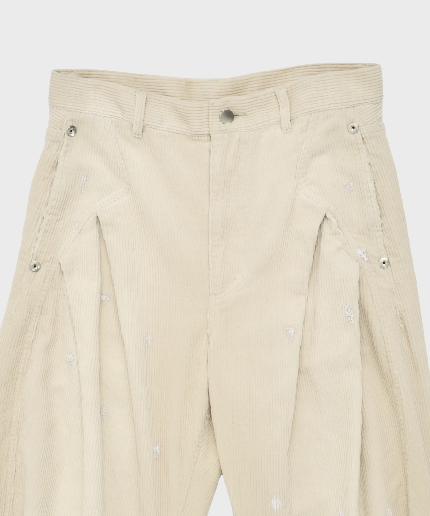 CORDUROY BLAST PAINT CURVED LEG PANTS CONZ