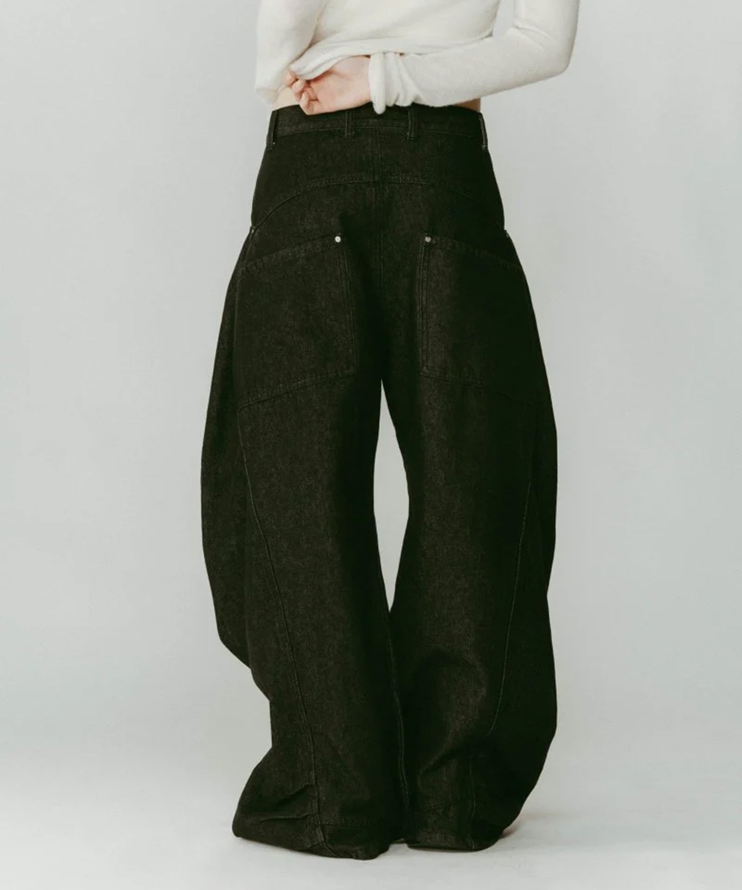 tuck design denim pants Knuth Marf