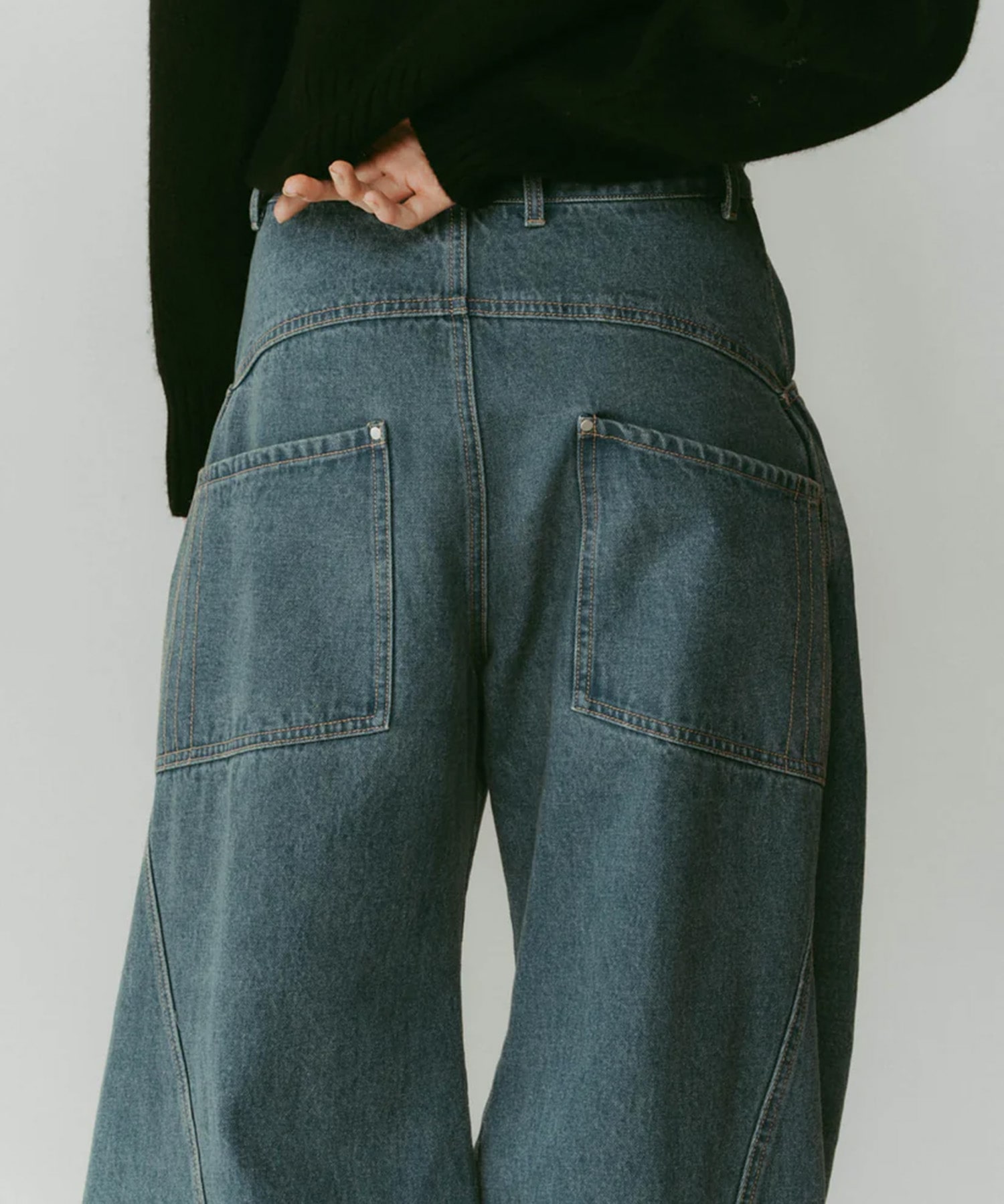 tuck design denim pants Knuth Marf
