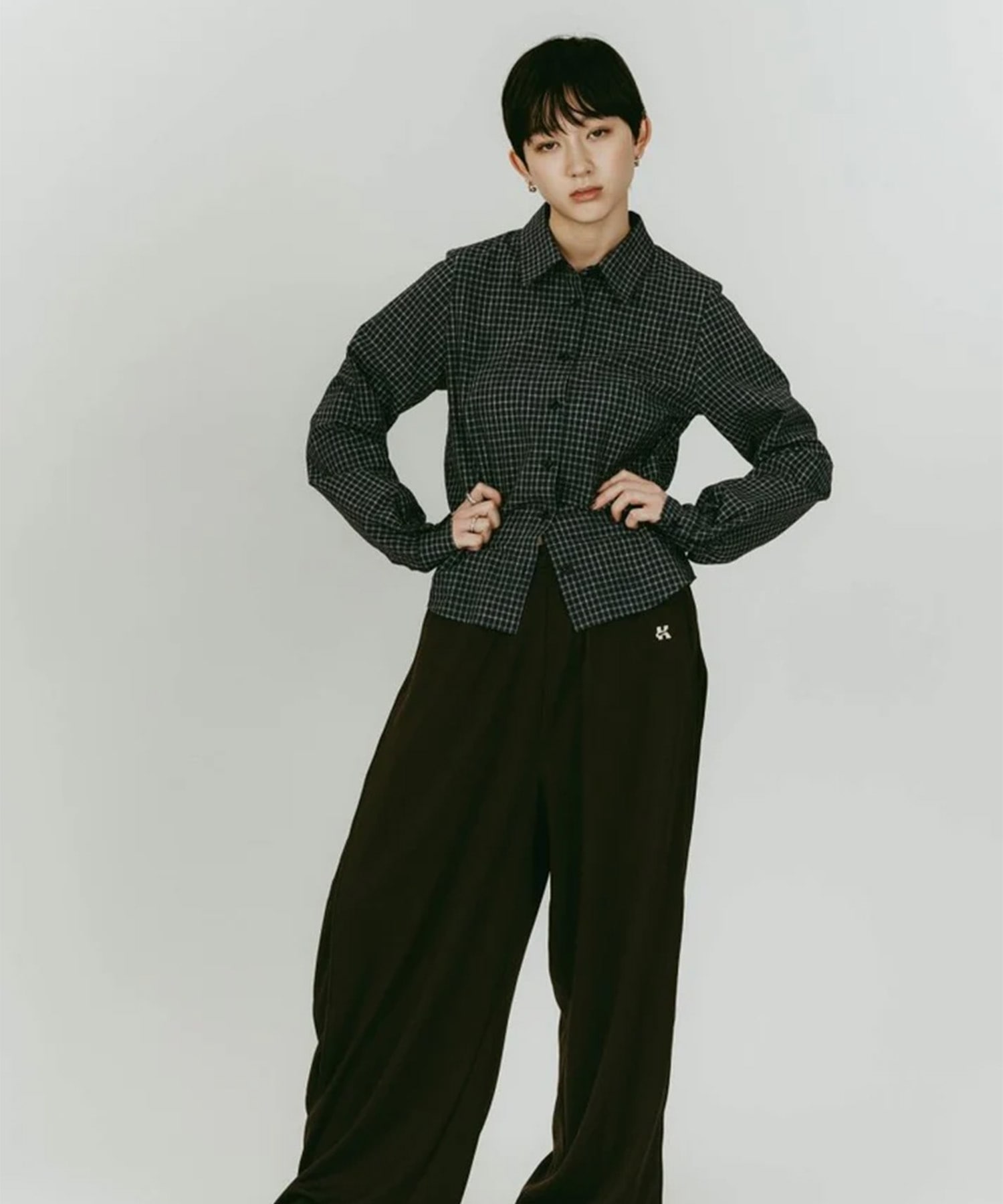 2-piece layered compact shirt/bluecharcoal Knuth Marf