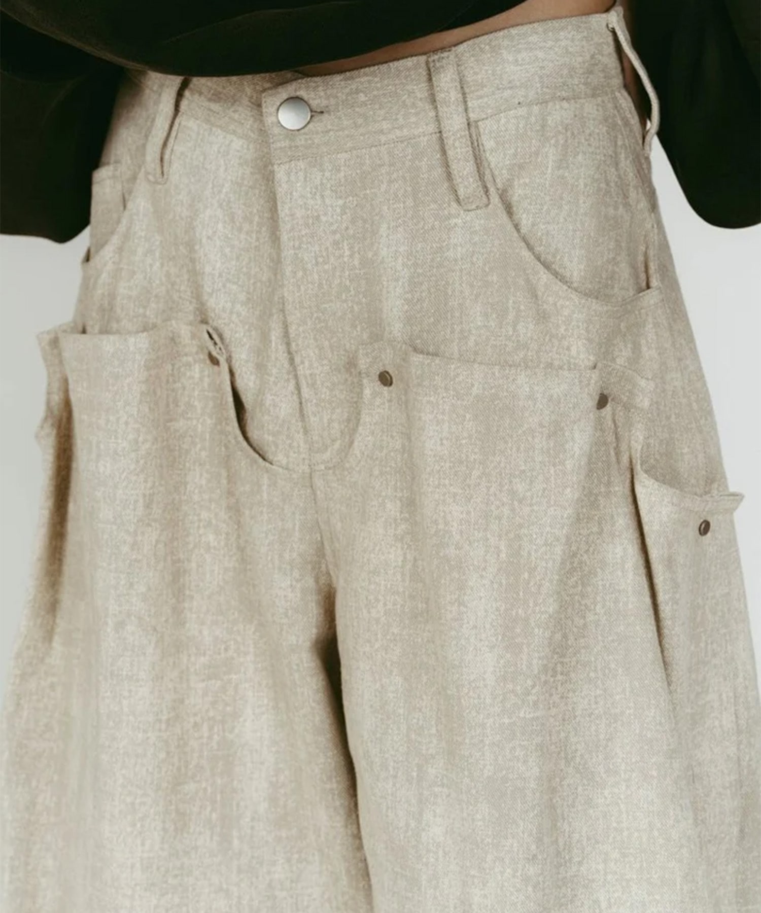 cling drape denim pants(unisex) Knuth Marf