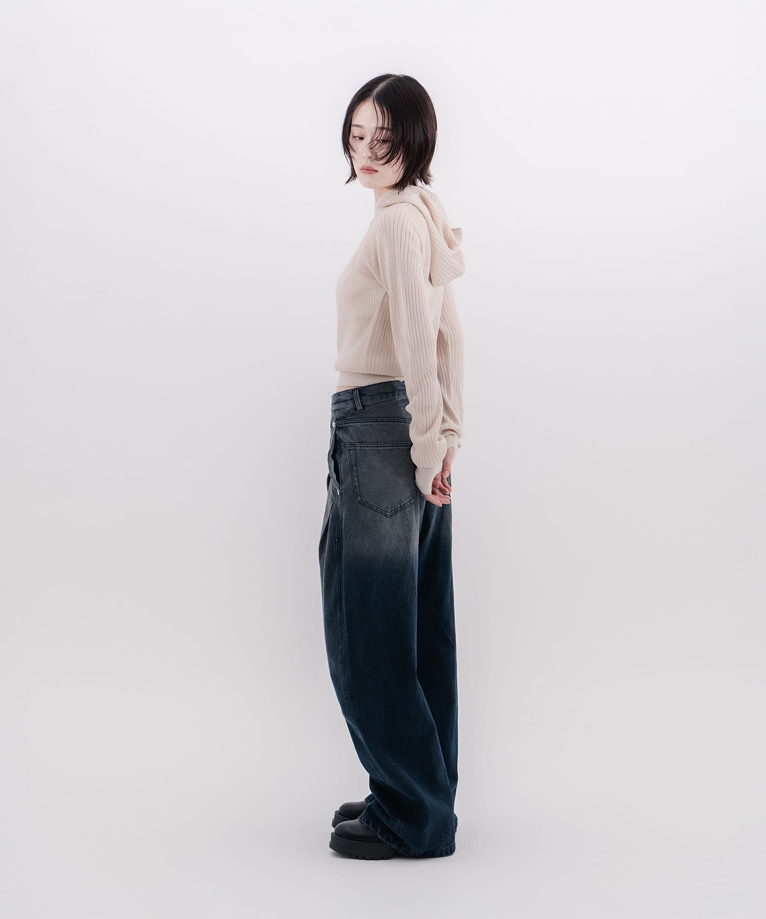 rib slim hoodie CONZ