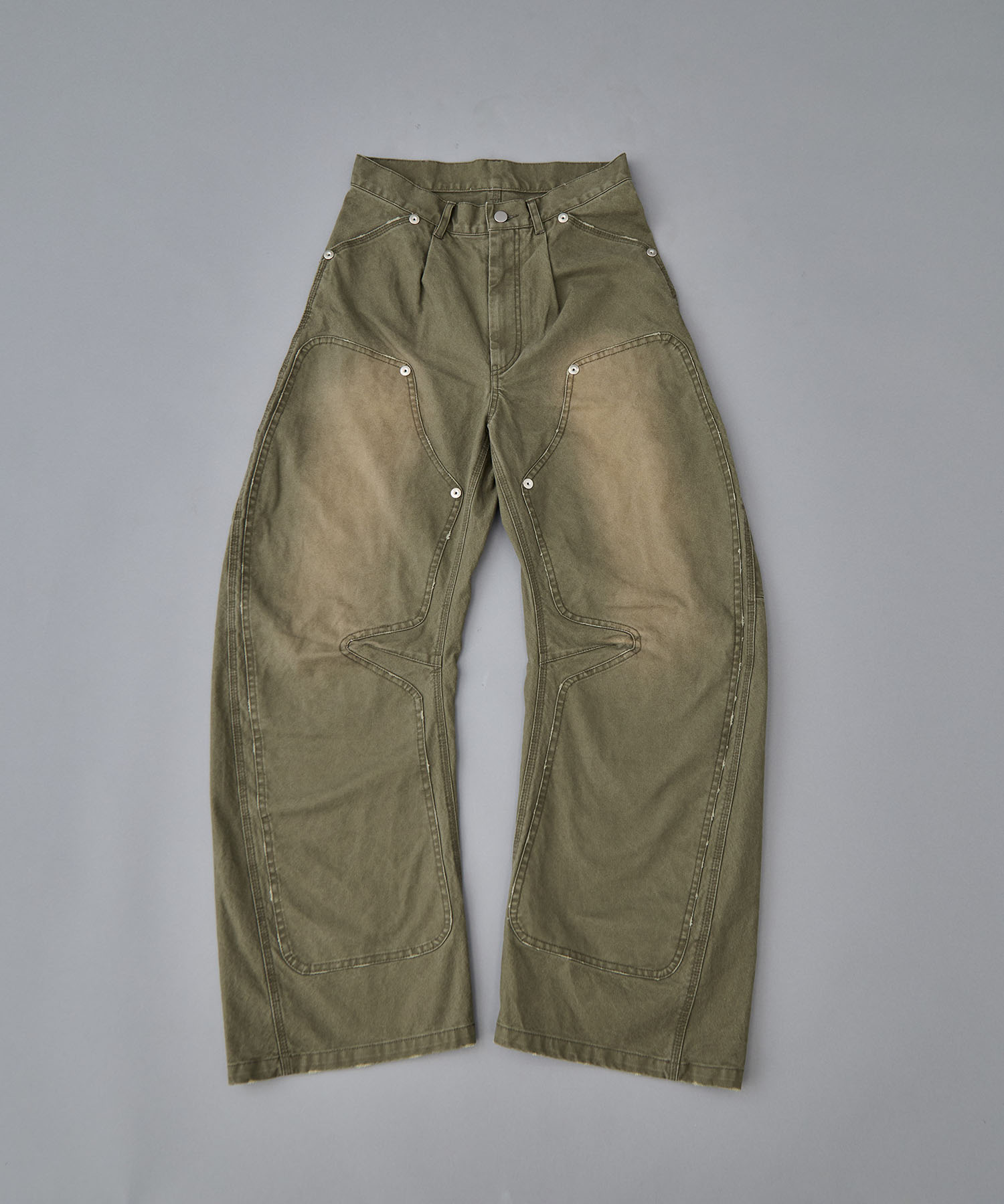 duck double knee curved leg pants CONZ