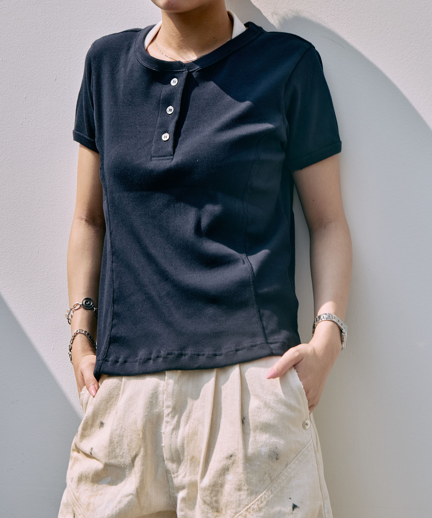 fitted rib henry short sleeve CONZ