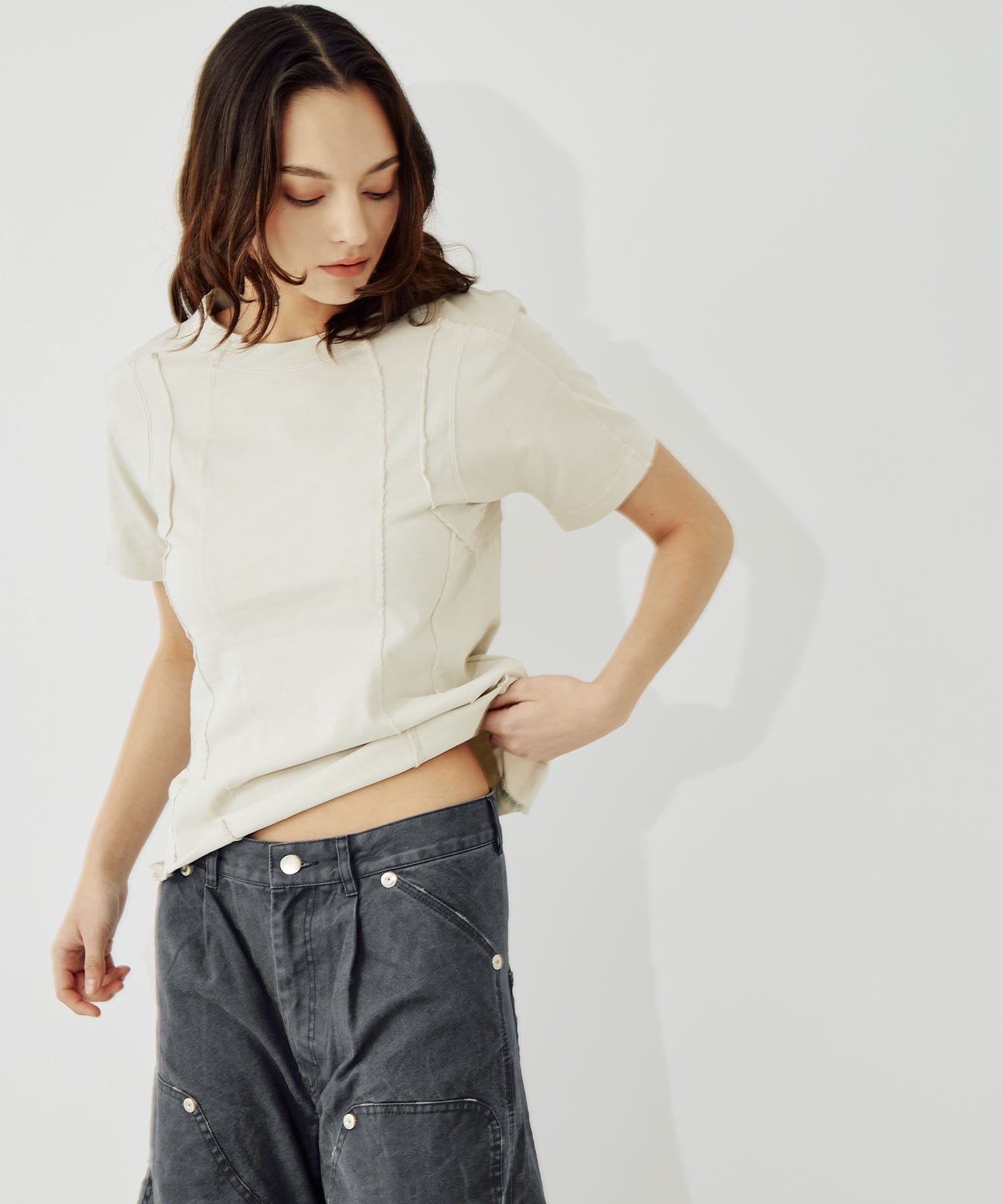 cut out slim T-shirt CONZ