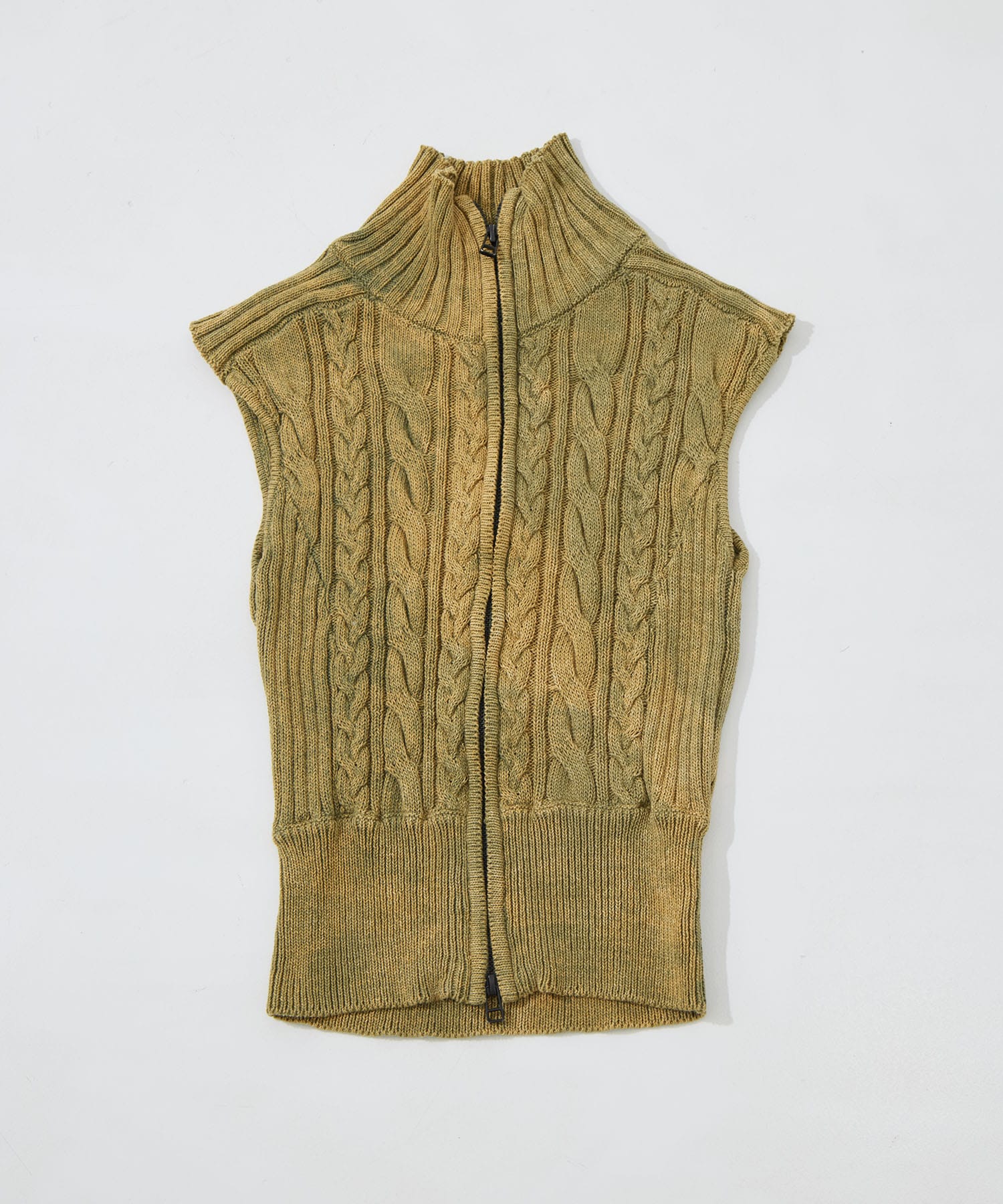 sleeveless zip knit tops CONZ