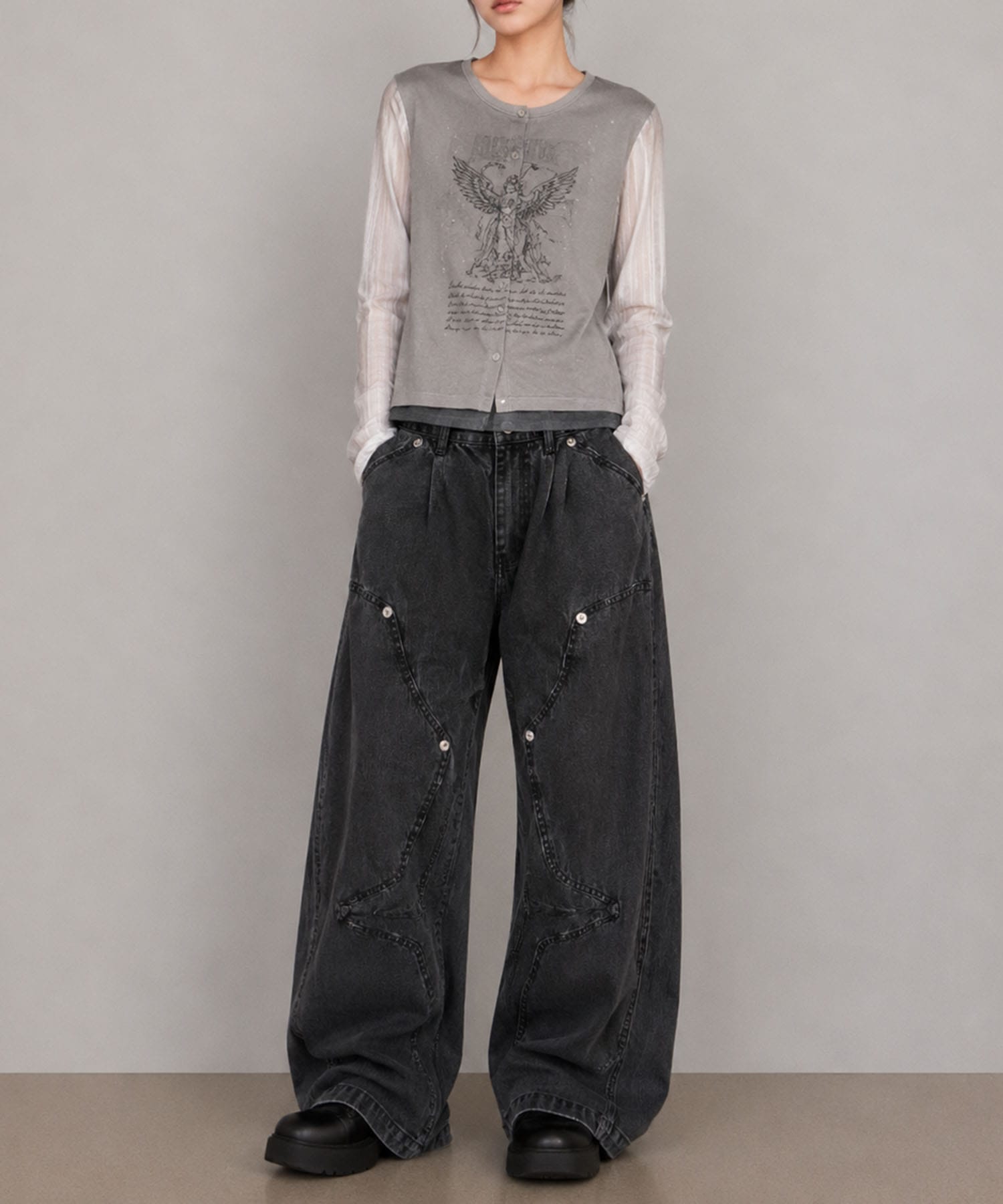 ANGEL DIAGRAM LAYERED CARDIGAN MASU