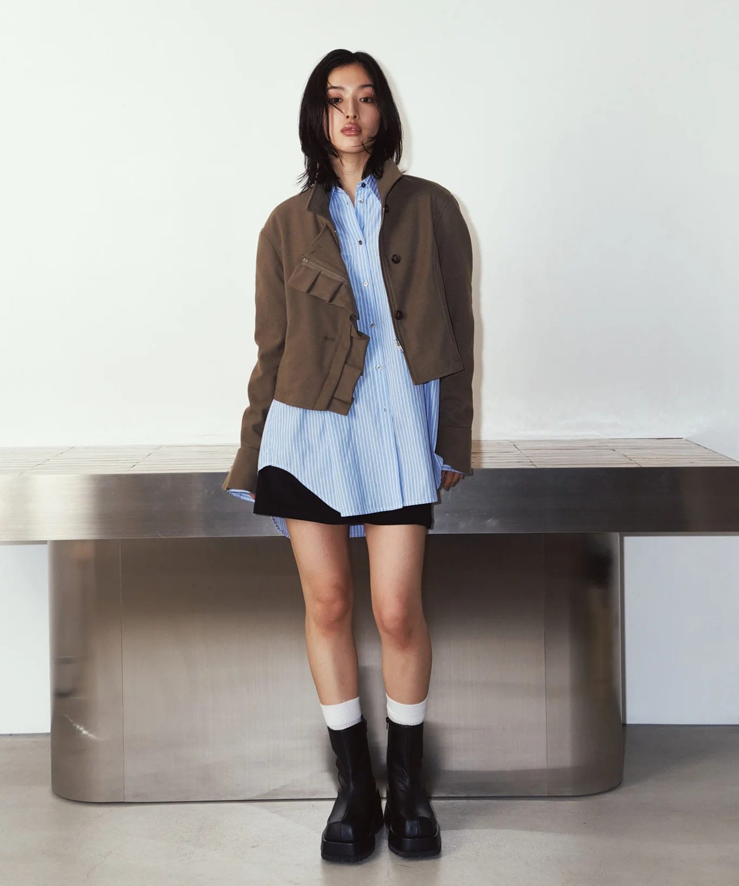 2way cropped frill jacket Knuth Marf
