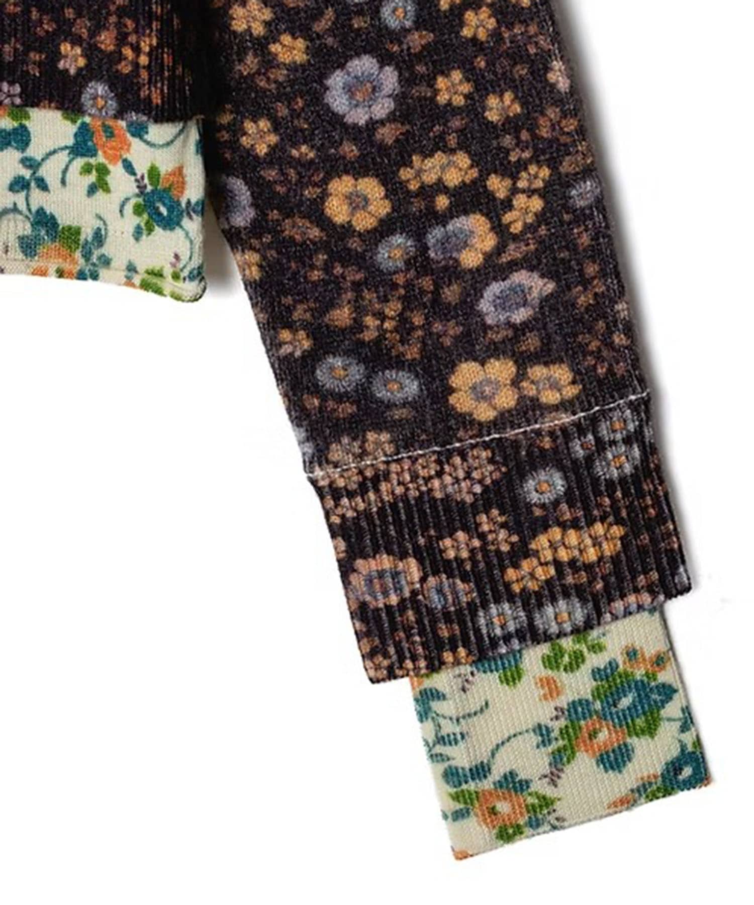 Layered  Pattern Cardigan OPEN SESAME CLUB
