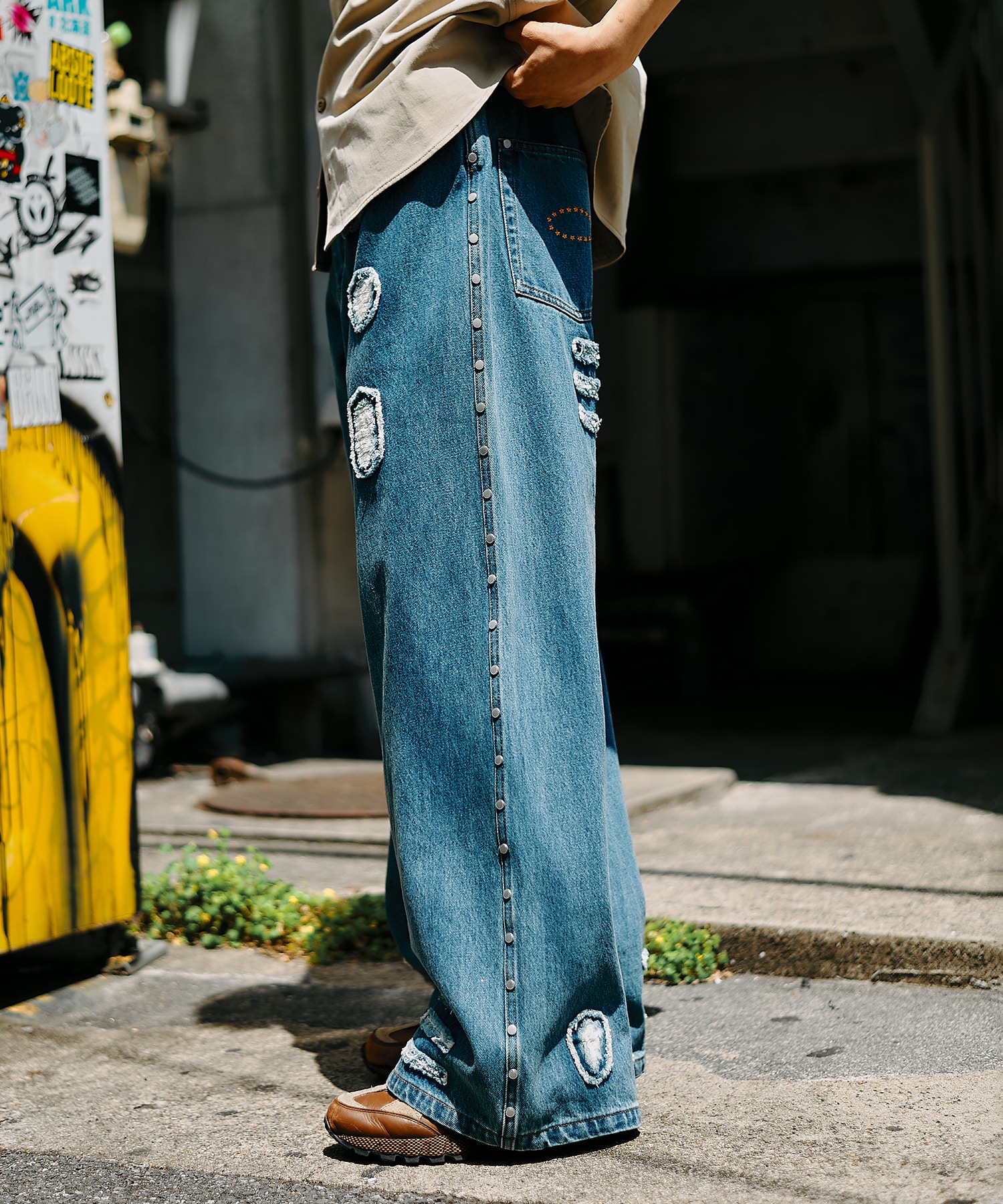 PATCHED DENIM PANTS AFB