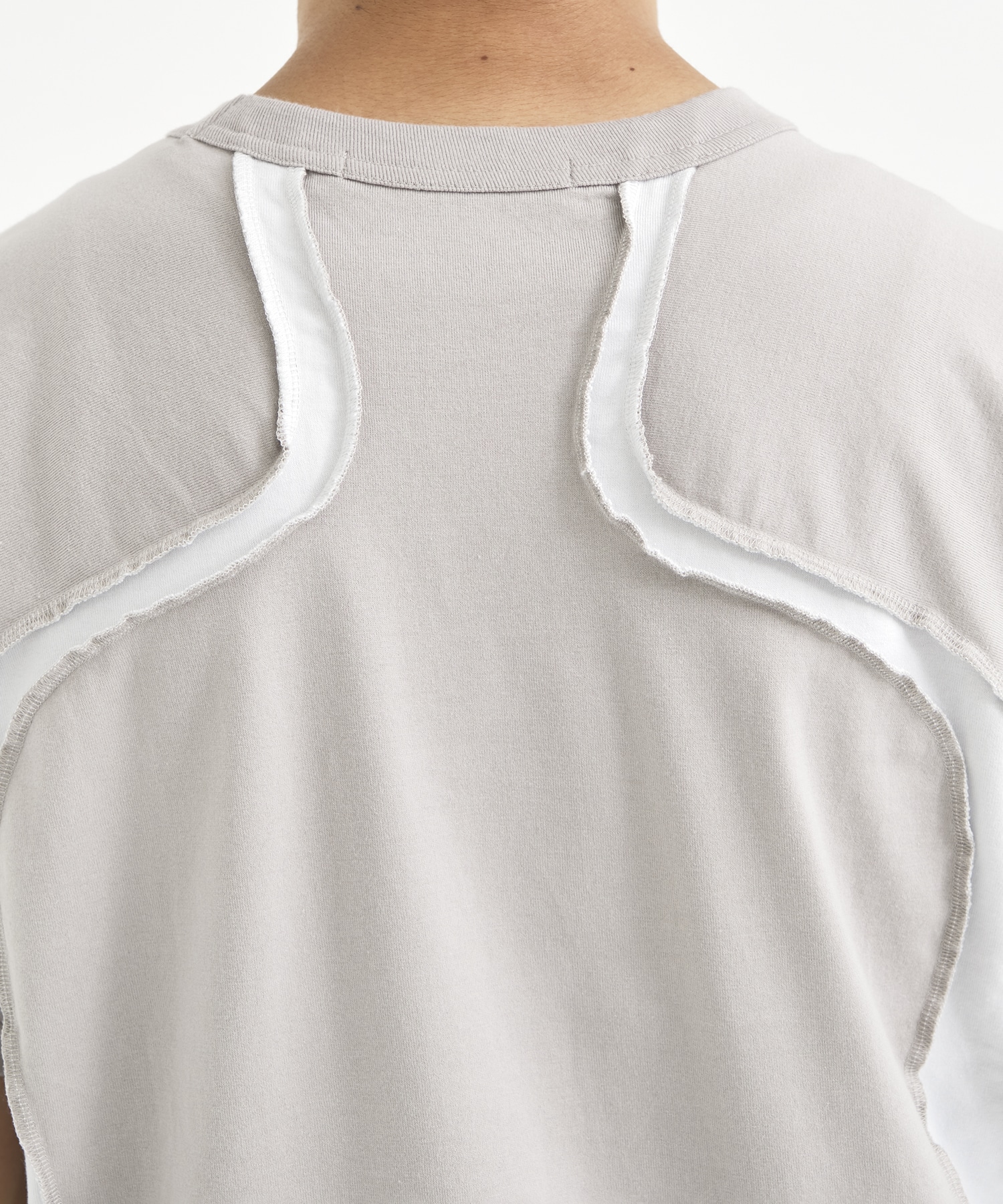 別注 PANELED HALF SLEEVE T-SHIRT NVRFRGT